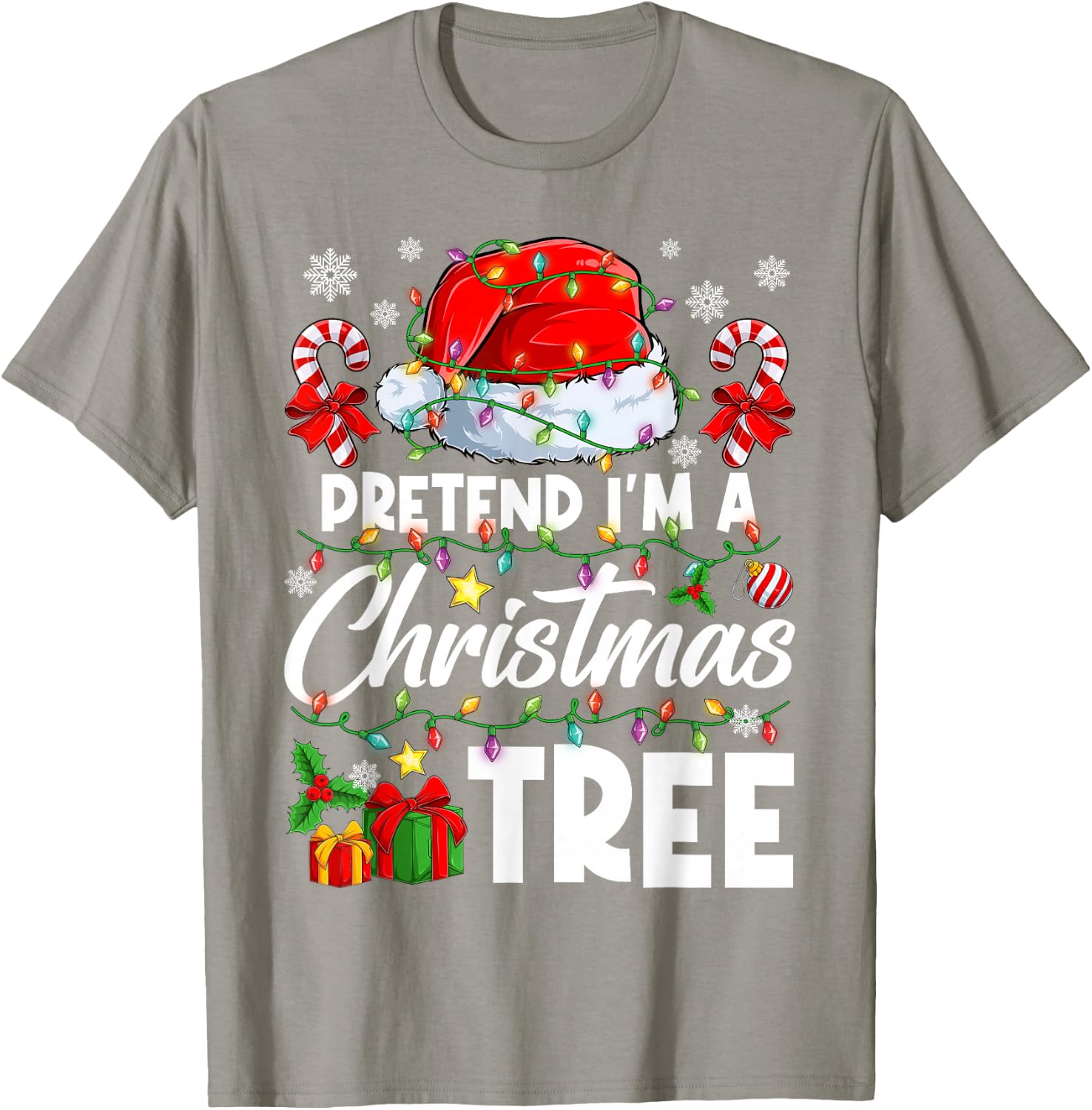Pretend I'm A Christmas Tree Cosplay DIY Halloween Costume T-Shirt - T-Shirt | Sand