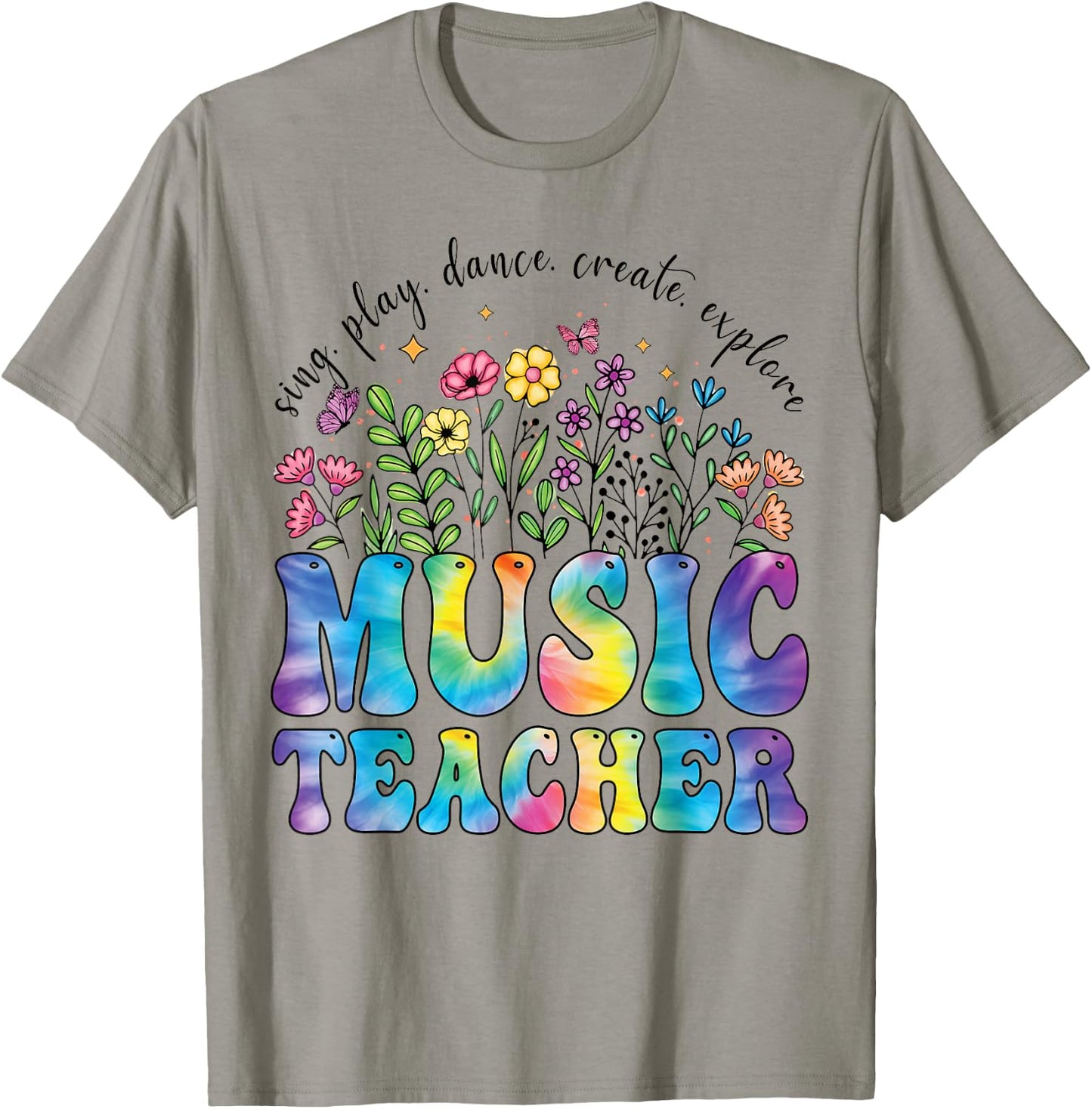 Music Teacher Sing Play Dance School Musicians Tie Dye Women Kids T-Shirt - T-Shirt | Sand