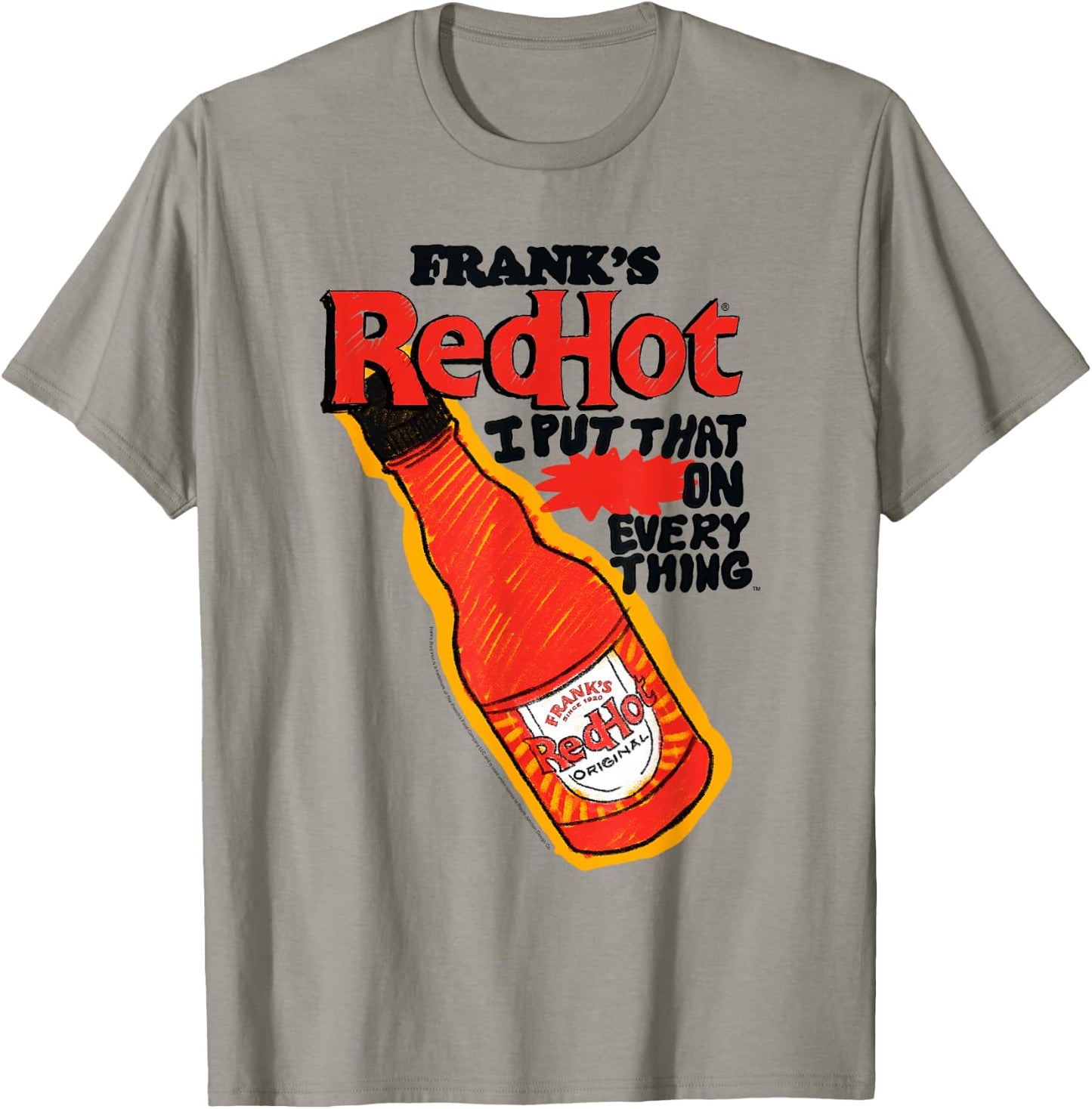 Frank’s RedHot Sauce Original Bottle Illustration T-Shirt - T-Shirt | Sand