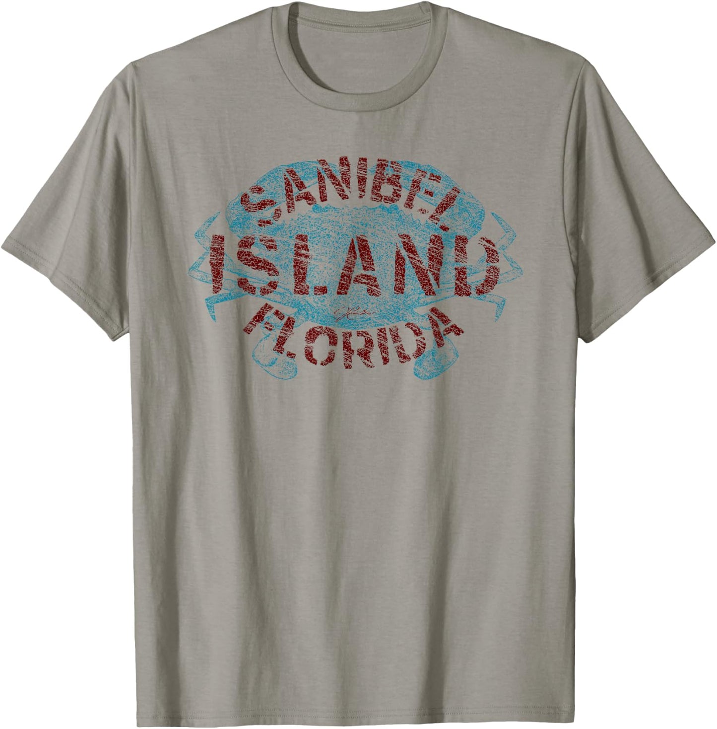 JCombs: Sanibel Island, FL, Blue Crab (Distressed) T-Shirt - T-Shirt | Sand