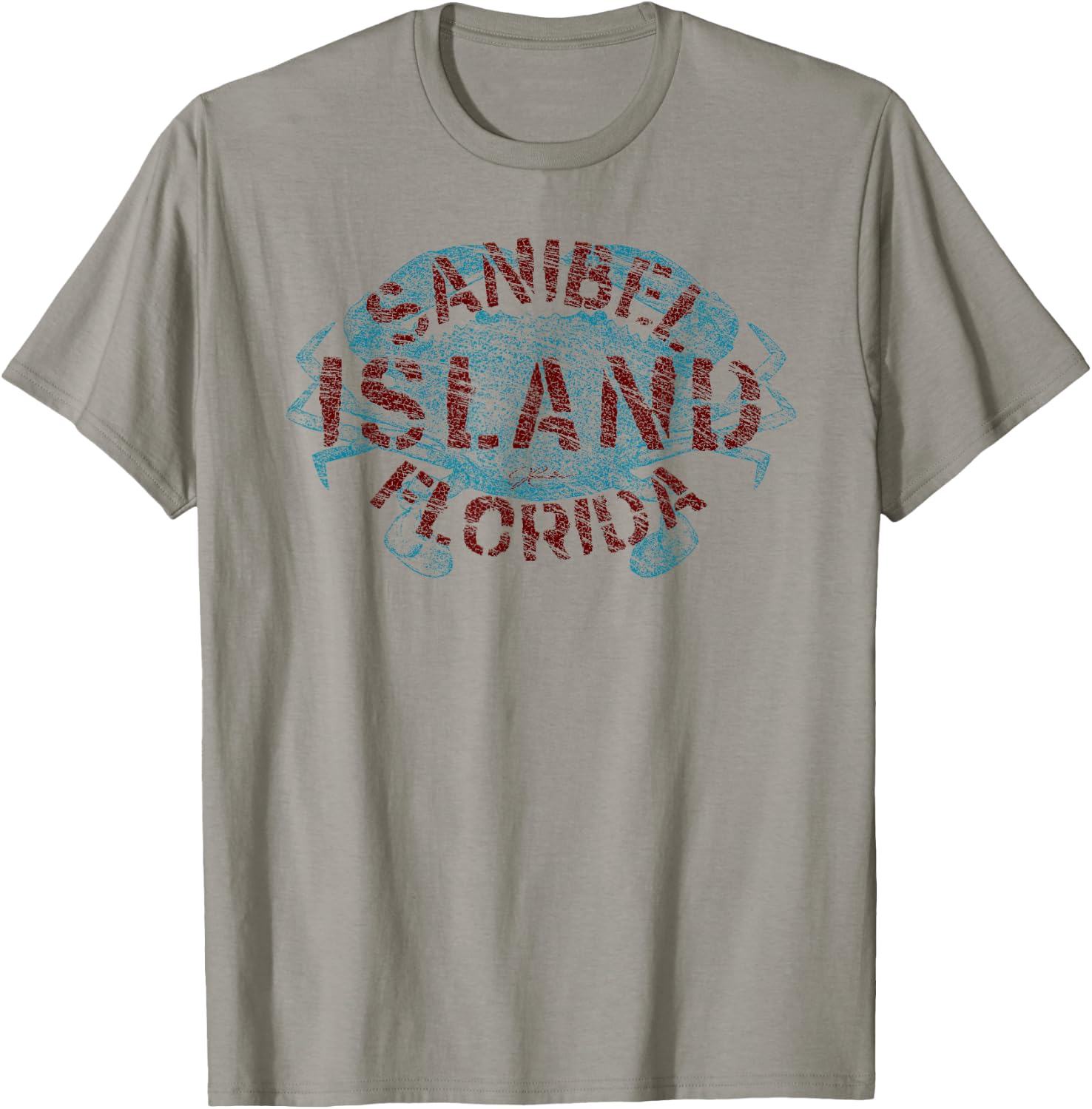 JCombs: Sanibel Island, FL, Blue Crab (Distressed) T-Shirt - T-Shirt | Sand