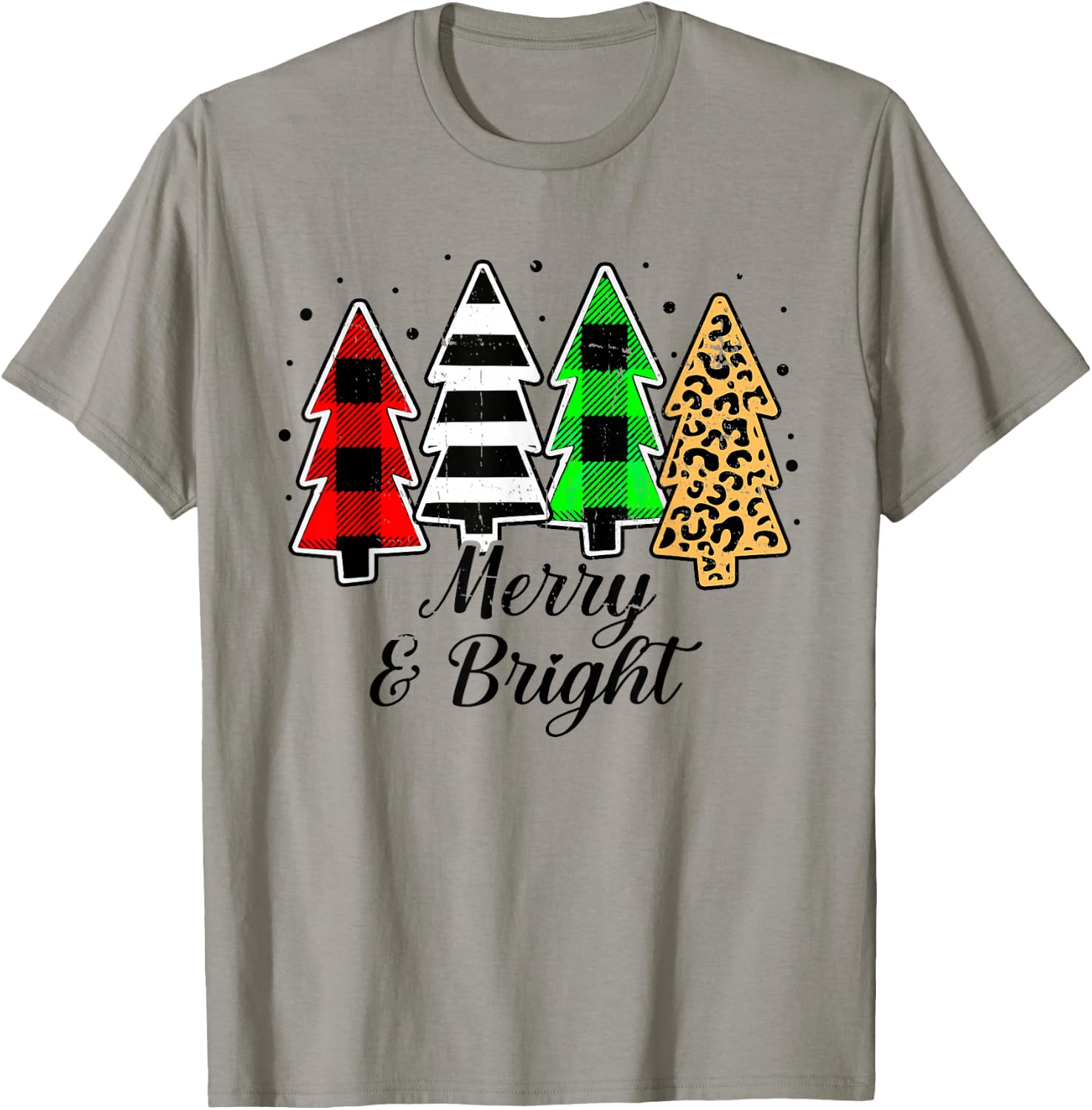 Merry and bright christmas family pajamas matching men women T-Shirt - T-Shirt | Sand