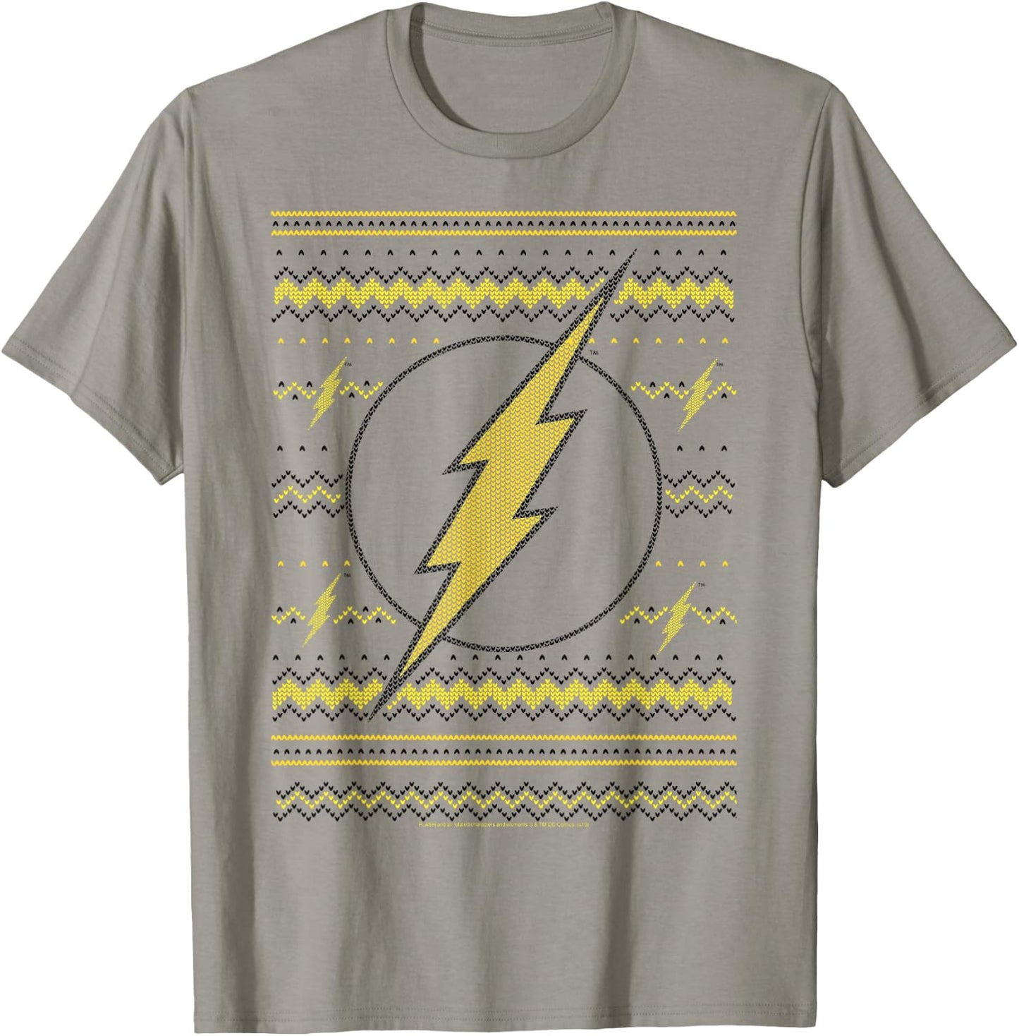 DC Comics The Flash Logo Christmas Sweater Style T-Shirt - T-Shirt | Sand