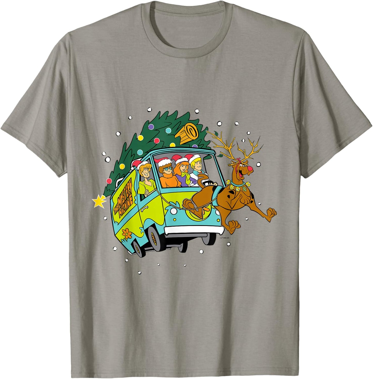 Christmas Scooby Doo Mystery Machine Reindeer Gang T-Shirt - T-Shirt | Sand