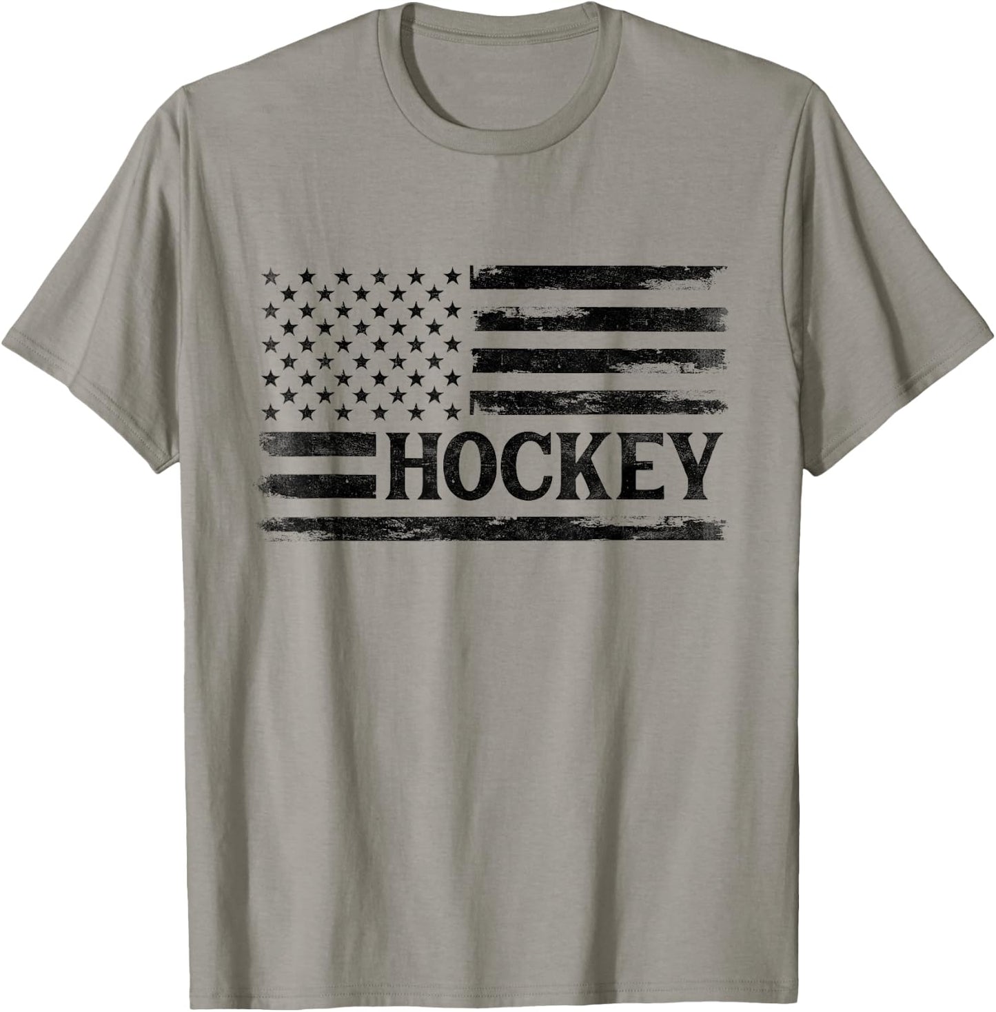 Hockey Black Vintage USA Flag Player Coach Boy T-Shirt - T-Shirt | Sand