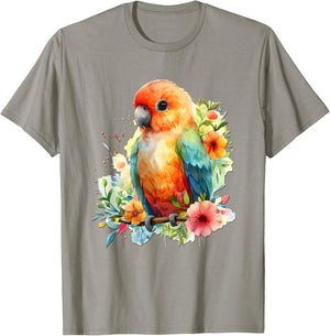 Baby Papagei mit Blumen süße Papageien Mädchen Tochter Sohn T-Shirt - T-Shirt | Sand