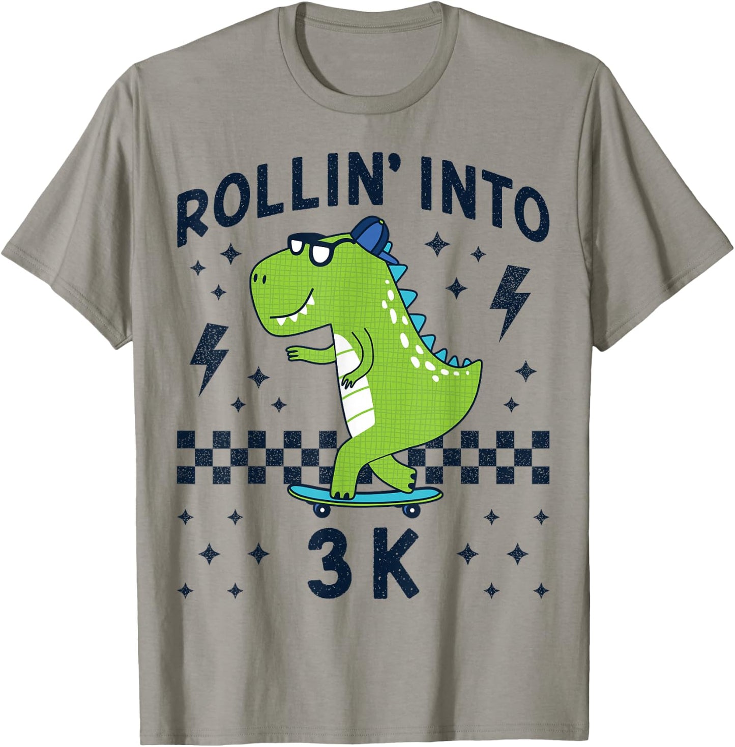 Rollin Into 3K Dinosaur Back to School Kid I’m Ready for 3 K T-Shirt - T-Shirt | Sand