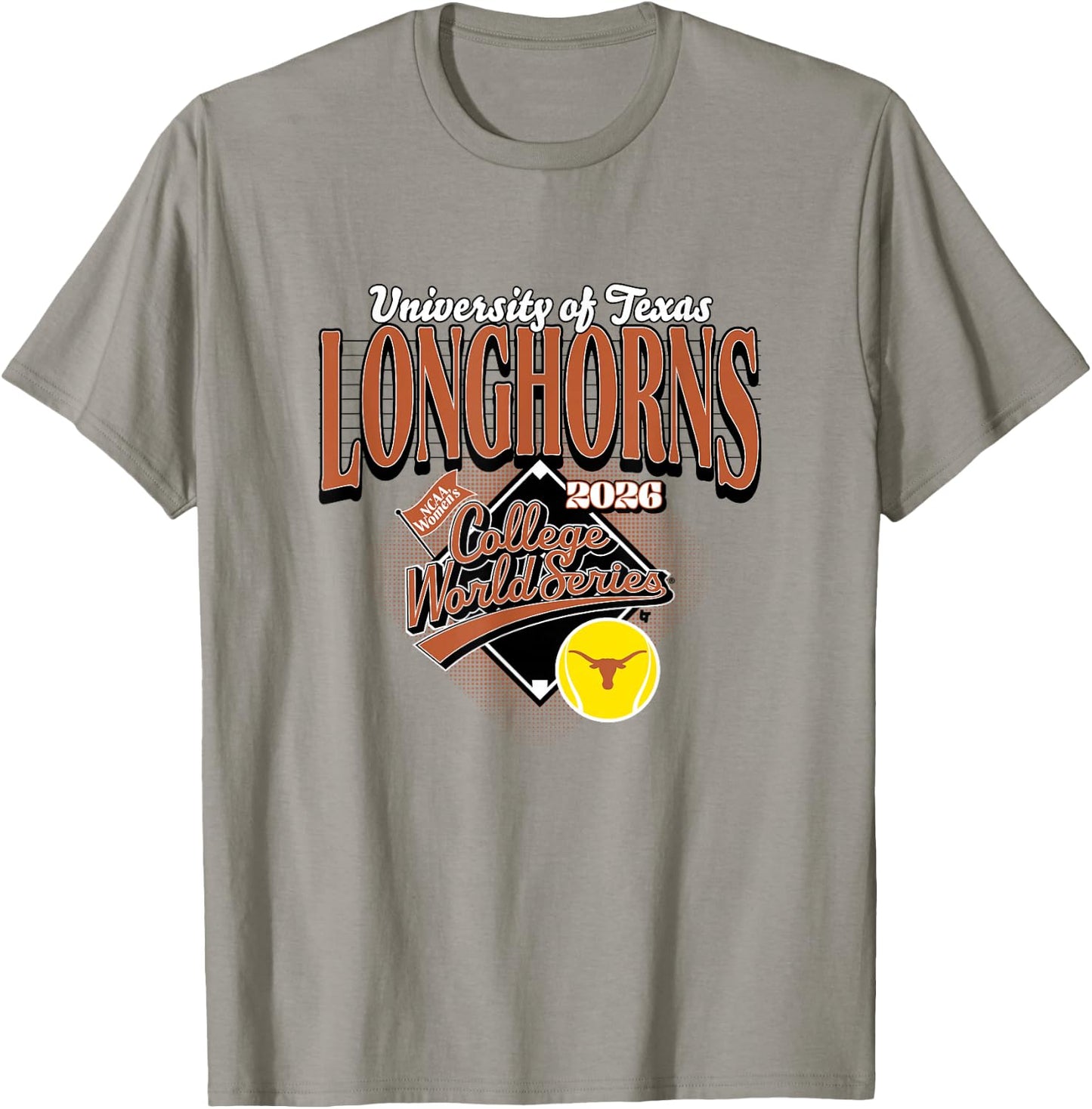 2026 Women's College World Series - Texas Longhorns Softball T-Shirt - T-Shirt | Sand