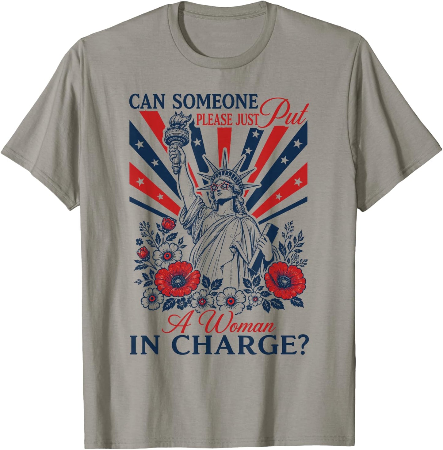 Retro Can Someone Please Just Put A Woman in Charge T-Shirt - T-Shirt | Sand