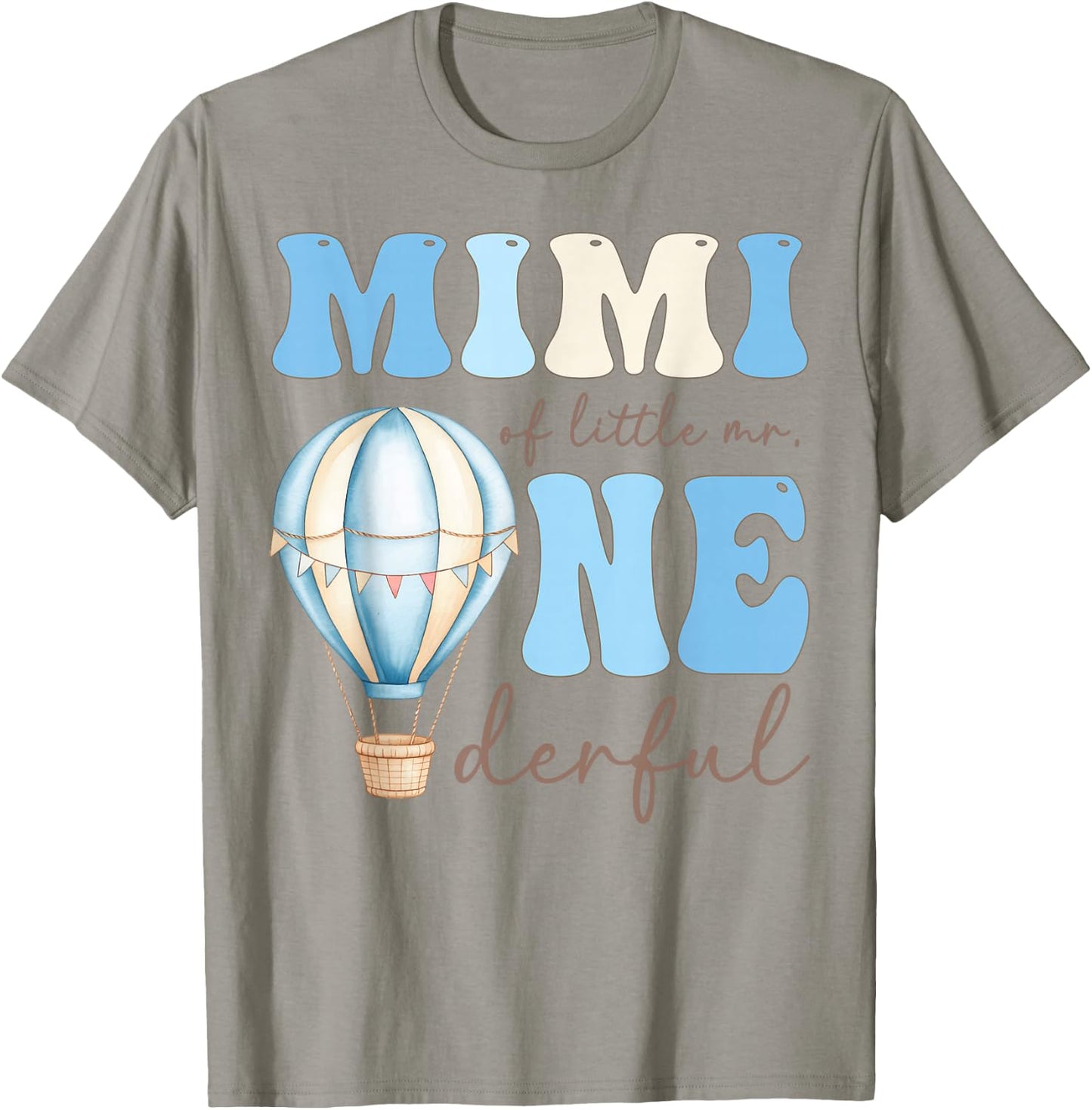 Mimi of Little Mr. Onederful 1st Birthday Boy Air Balloon T-Shirt - T-Shirt | Sand