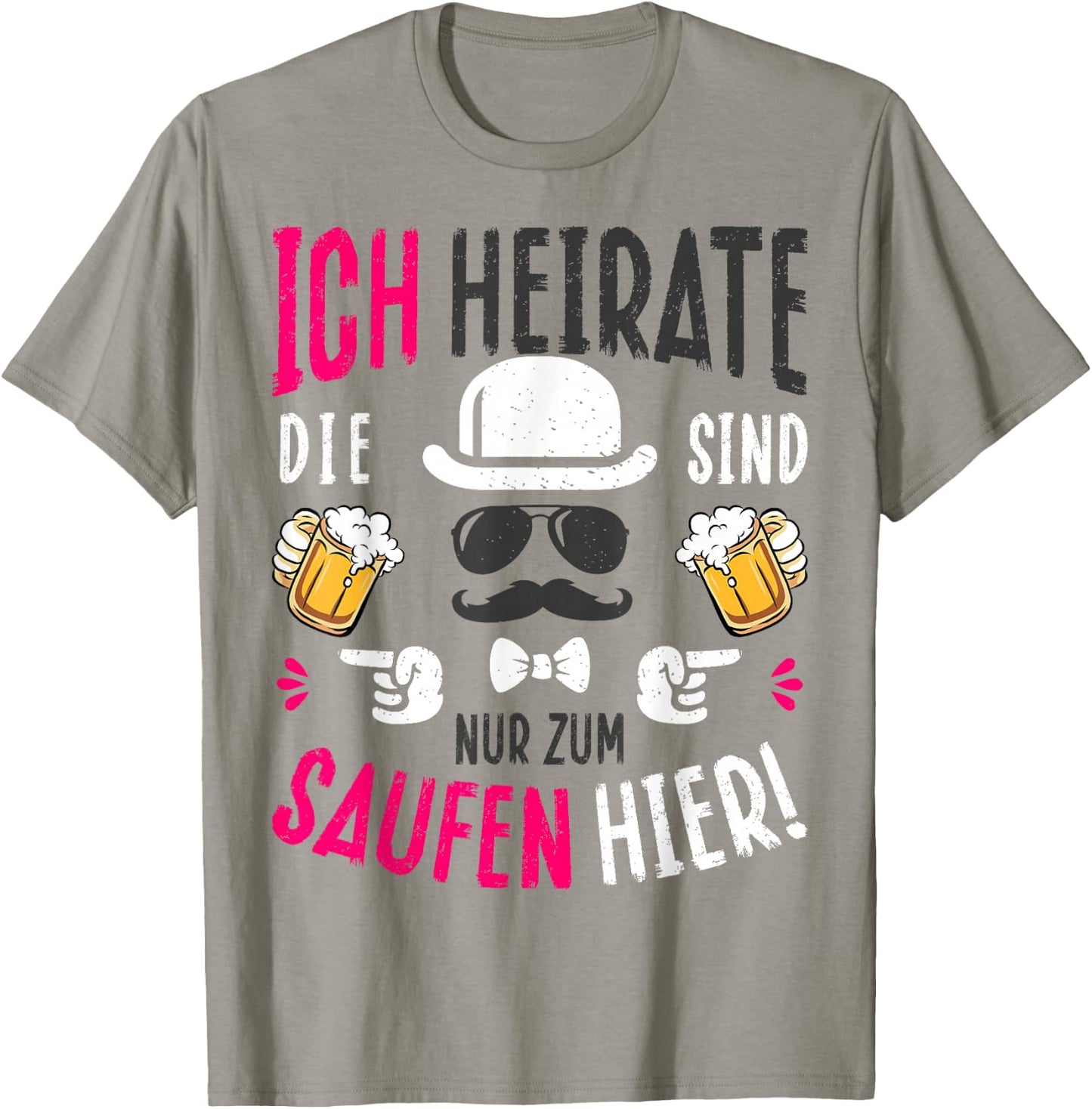 Hen Night Groom Costume JGA Stag Night , pink T-Shirt - T-Shirt | Sand