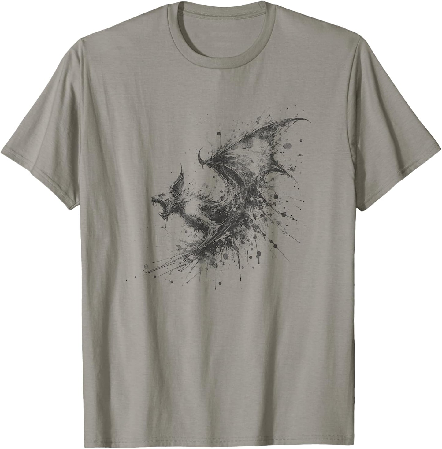 Scary Halloween Vampire Bat Drawing Art Design T-Shirt - T-Shirt | Sand