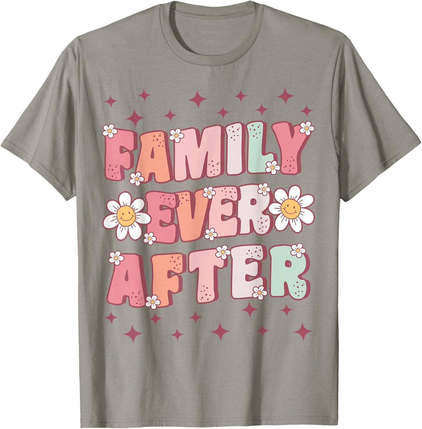 Family Ever After Cute Groovy Adoption Day for Adopted Kids T-Shirt - T-Shirt | Sand