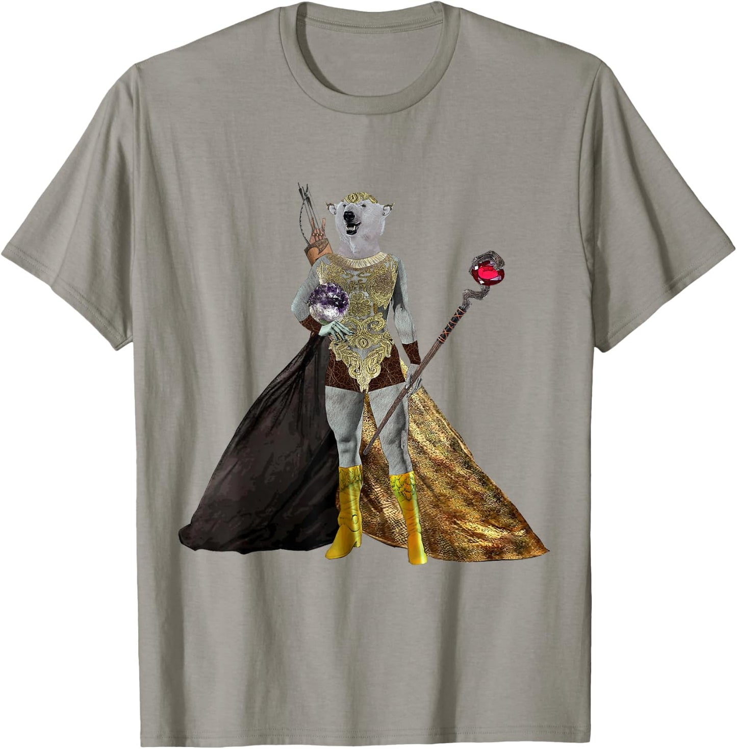 Alyse The Gold Elf Polar Bear Sorceress T-Shirt - T-Shirt | Sand