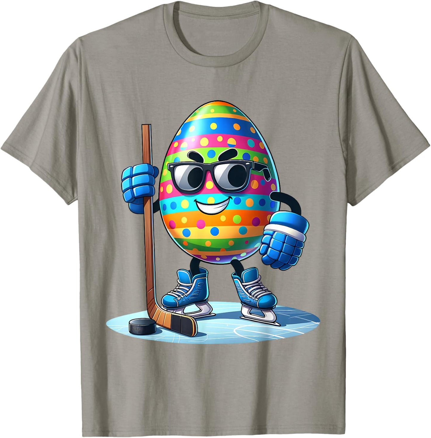 Easter Hockey Lovers Eggs Egg Bunny Rabbits Men Women Boys T-Shirt - T-Shirt | Sand