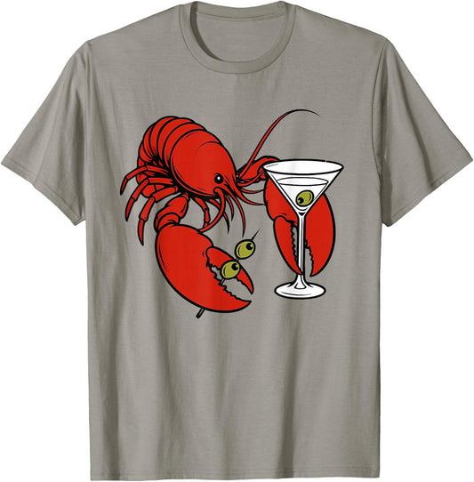 Martini Cocktail Lover Seafood Lobster Drinking Martini T-Shirt - T-Shirt | Sand