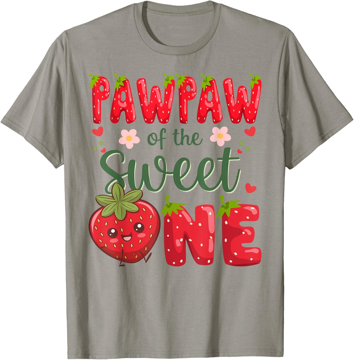 Pawpaw Of The Sweet One 1St Birthday Strawberry Lover T-Shirt - T-Shirt | Sand