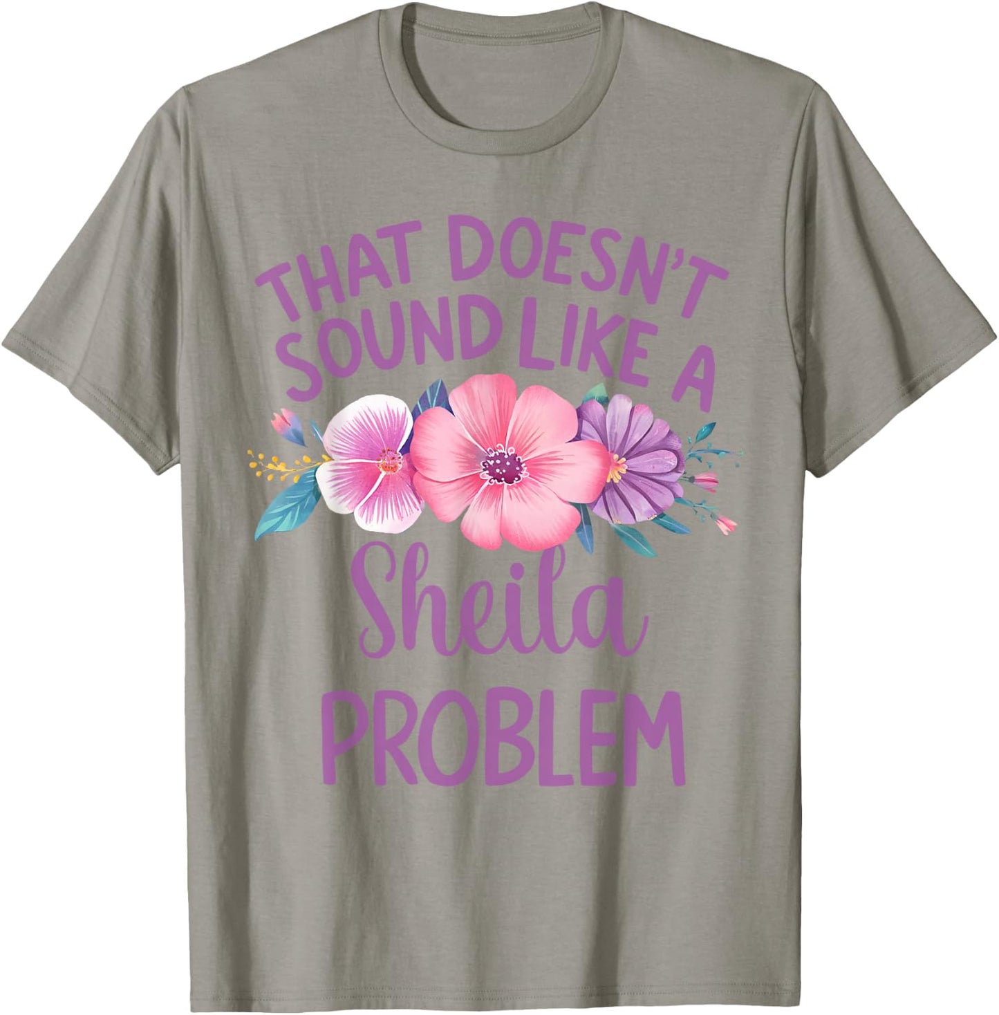Sheila Personalized Cute Flower Girls Sheila Name T-Shirt - T-Shirt | Sand