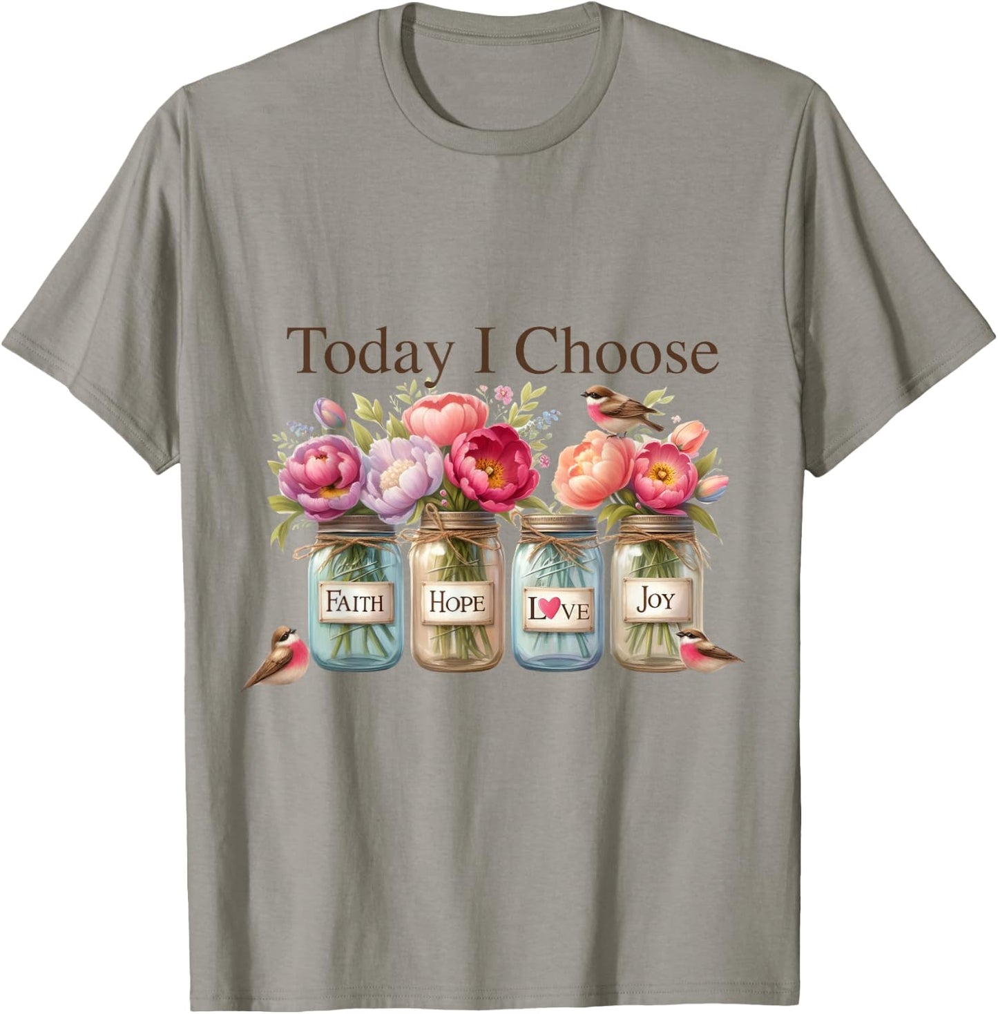 Christian Faith Hope Love Wildflowers Glasses , White T-Shirt - T-Shirt | Sand