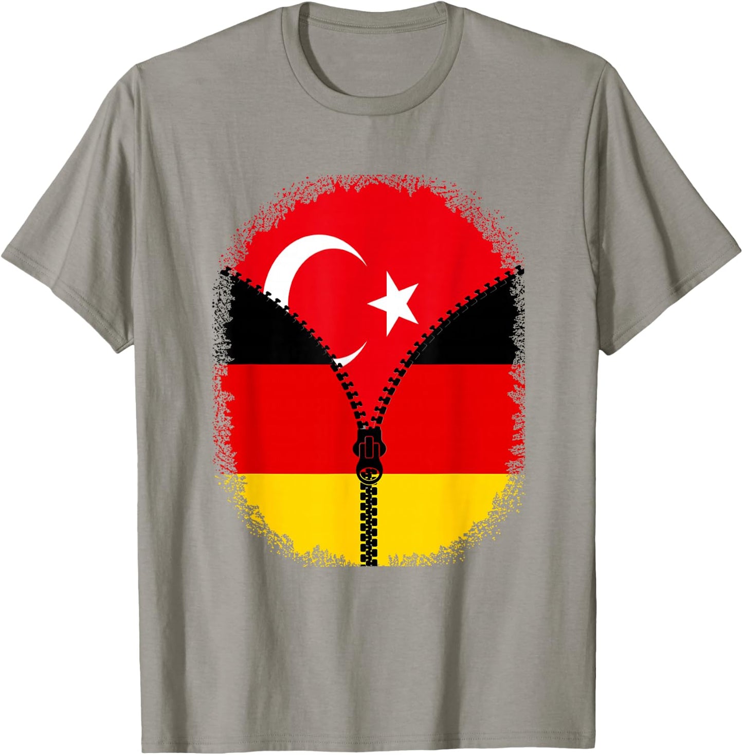 Turkey Germany Flag Turkish German Zipper T-Shirt - T-Shirt | Sand