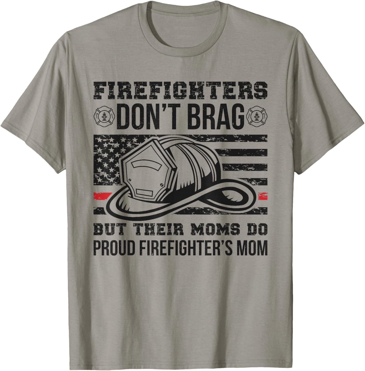 Funny Firefighter Mom Of A Fireman Mother Fire Mama T-Shirt - T-Shirt | Sand