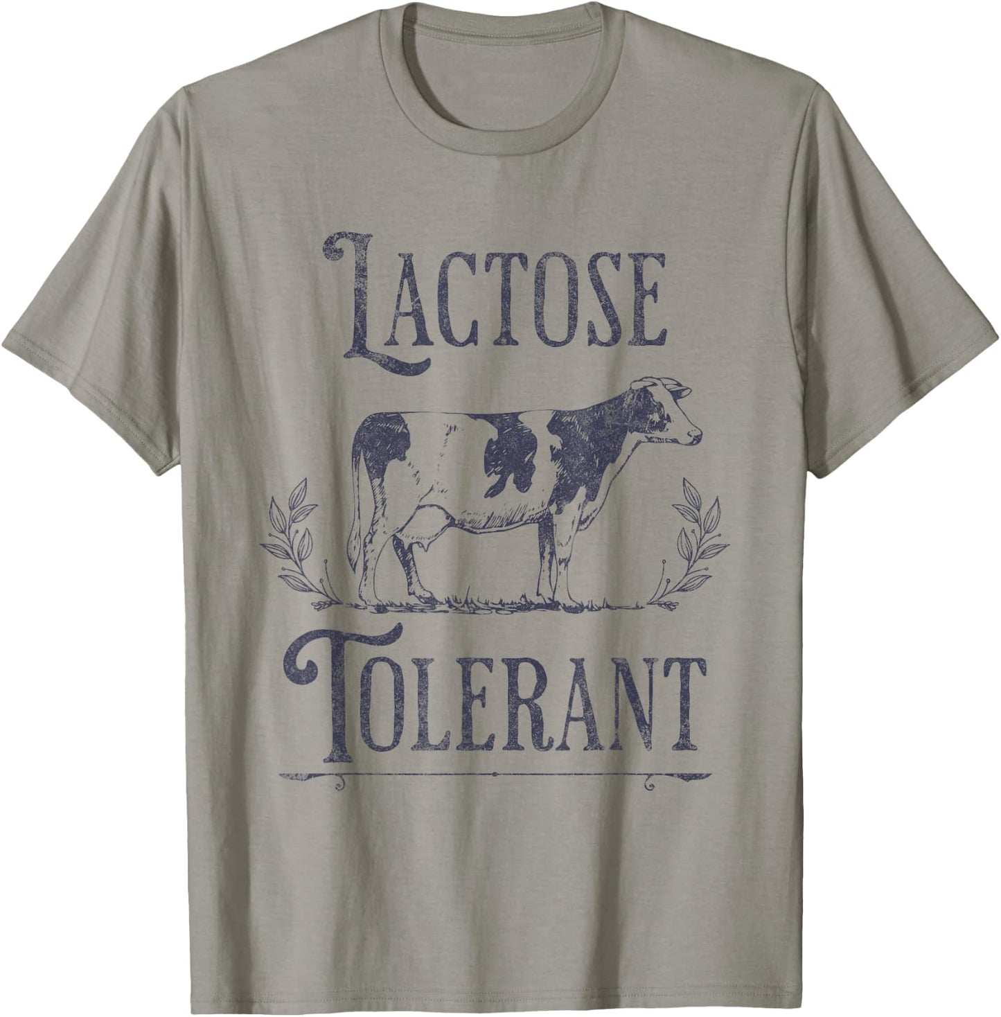 Lactose Tolerant Vintage Cow Funny Oddly Specific Meme T-Shirt - T-Shirt | Sand