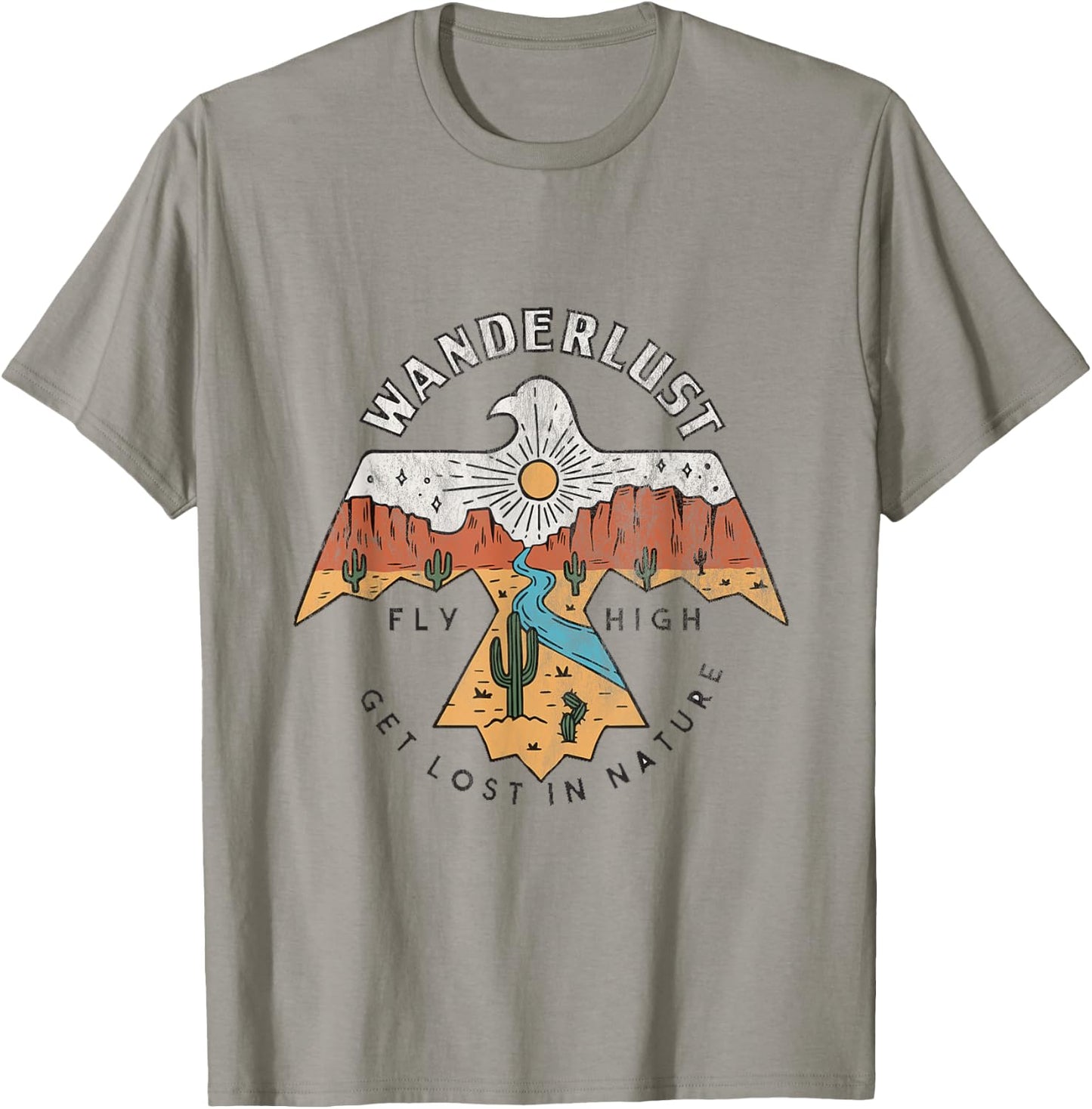 Arizona Wanderlust Thunderbird,Desert Vibes Retro T-Shirt - T-Shirt | Sand