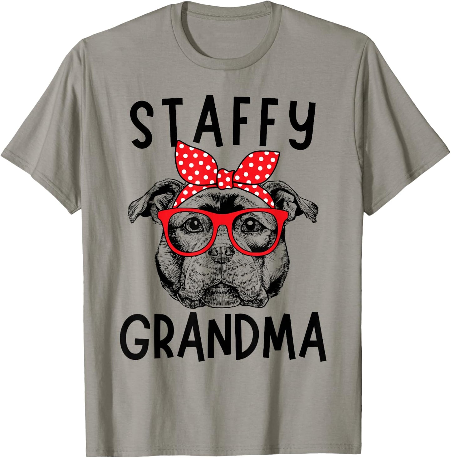 Staffy Grandma Staffordshire Bull Terrier Nana Mother's Day T-Shirt - T-Shirt | Sand
