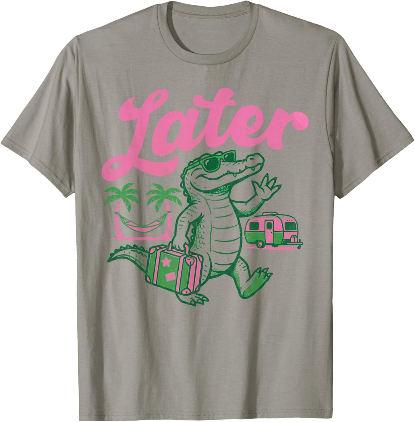 Later Gator Teacher Kids Summer Vacation T-Shirt - T-Shirt | Sand