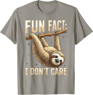 Funny Lazy Sloth Fun fact i don't care T-Shirt - T-Shirt | Sand