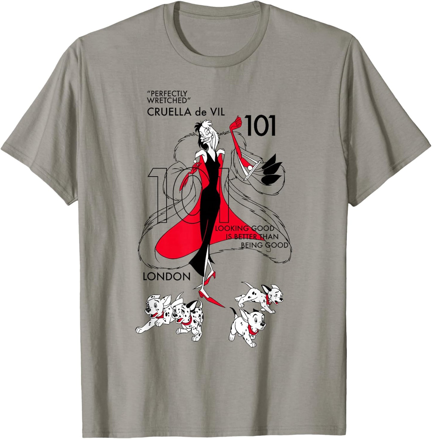 Disney 101 Dalmatians Cruella De Vil Fashion Poster T-Shirt - T-Shirt | Sand