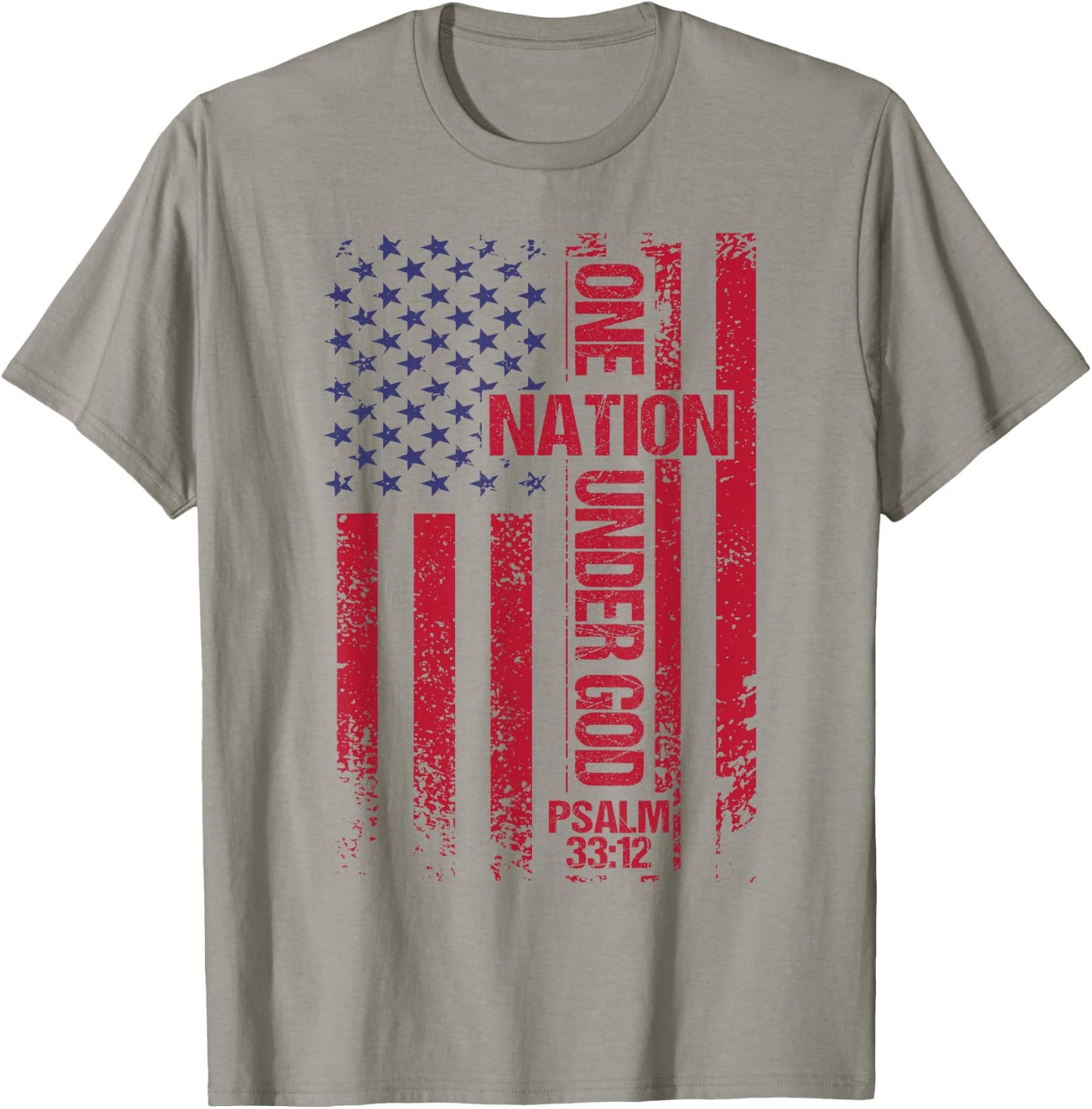 One Nation Under God Flag 4th of July Patriotic Christian T-Shirt - T-Shirt | Sand