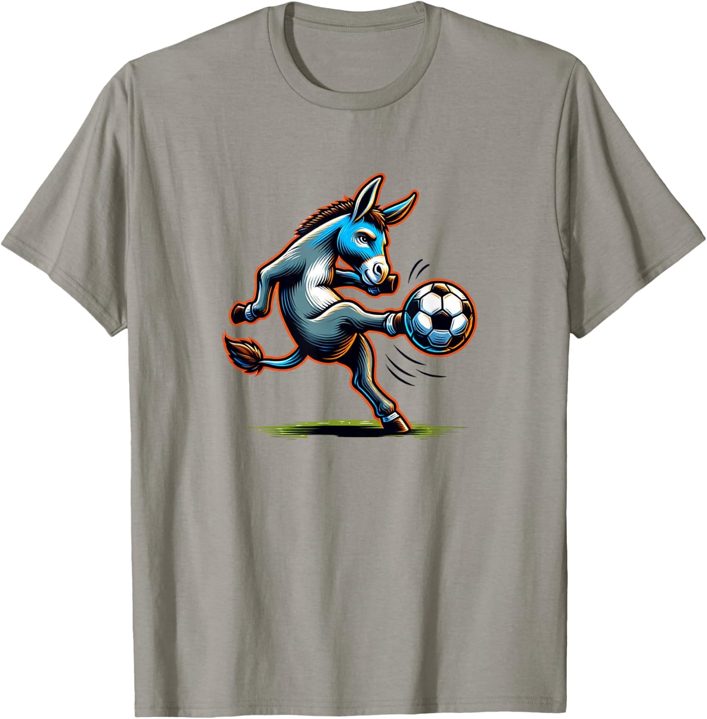 Donkey Kicking a Soccer Ball T-Shirt - T-Shirt | Sand