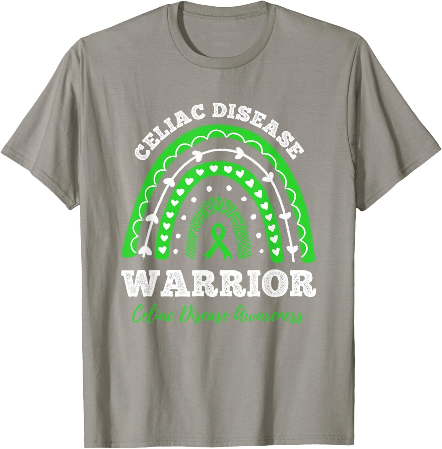 Warrior Green Ribbon Celiac Disease Awareness T-Shirt - T-Shirt | Sand