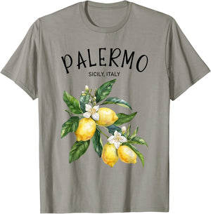 Palermo Lemon Art Sicily Italian Fruit Lover Italy Sicilia T-Shirt - T-Shirt | Sand