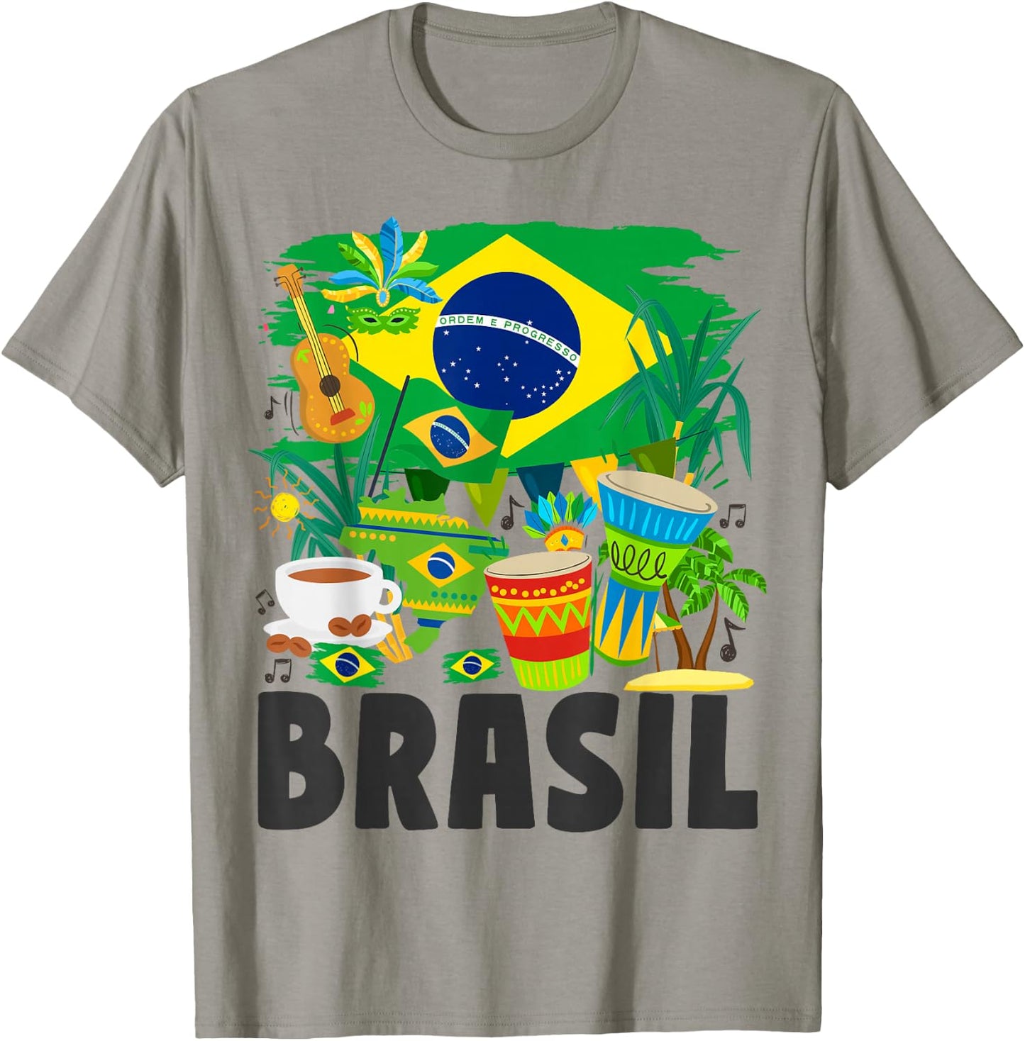 Brazil Flag Outfit Idea , white, S T-Shirt - T-Shirt | Sand
