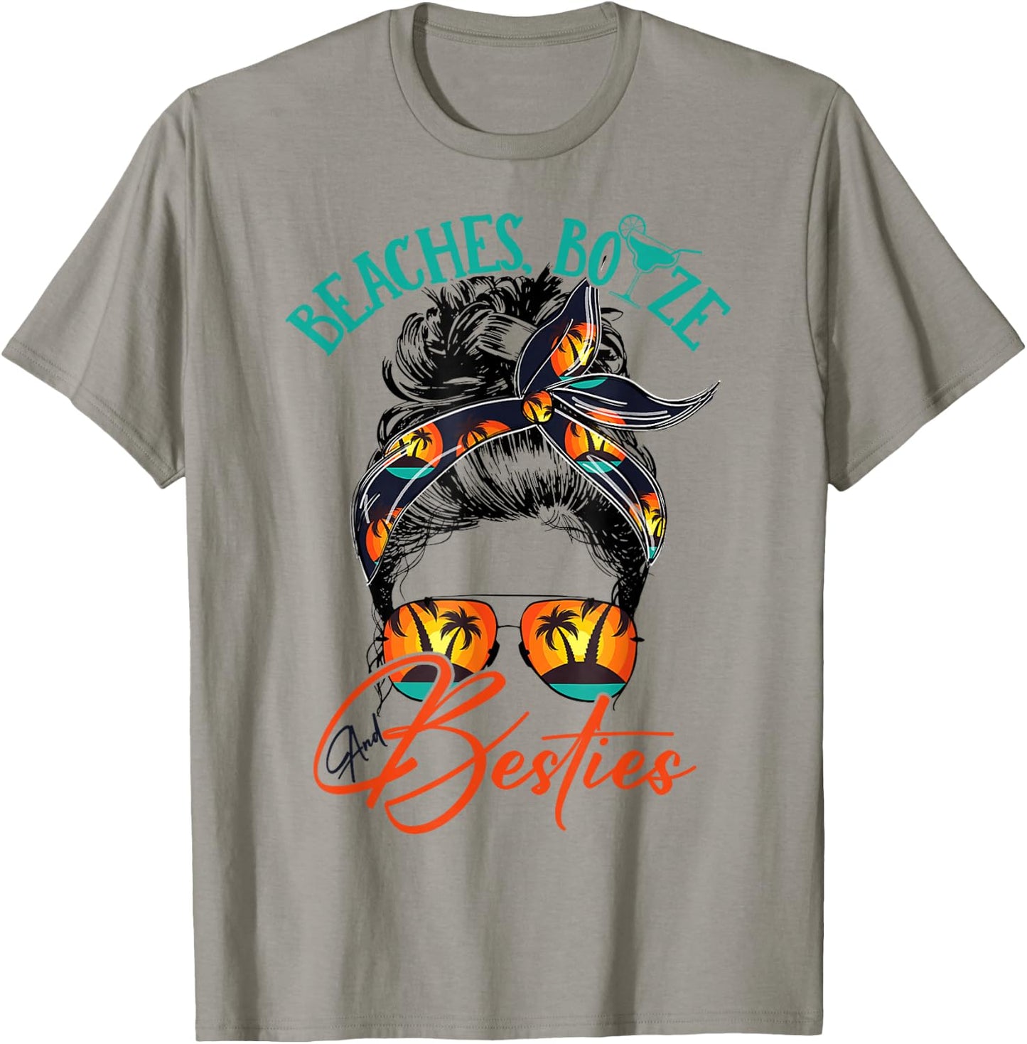 Girls Trip 2025 Best Friend Beaches Booze and Besties T-Shirt - T-Shirt | Sand