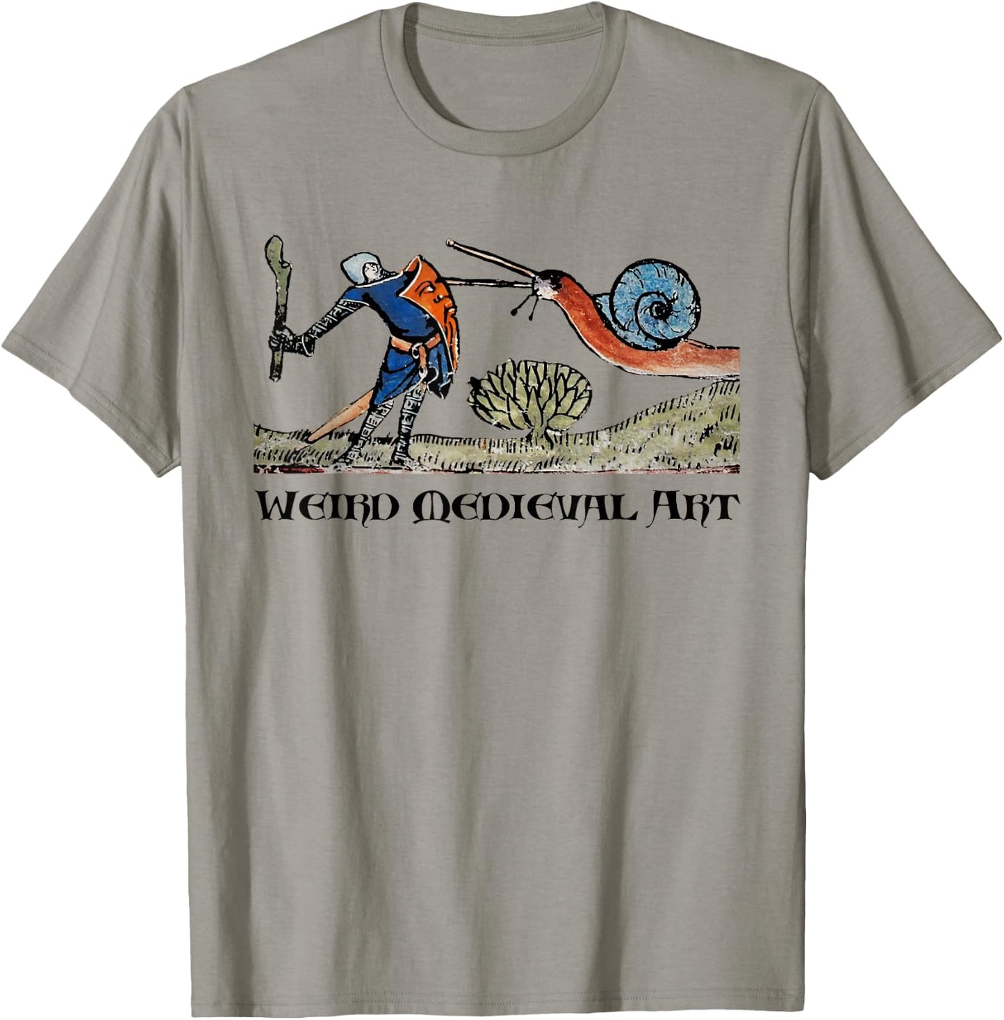 Weird Medieval Art Snail Fight funny strange special absurd T-Shirt - T-Shirt | Sand