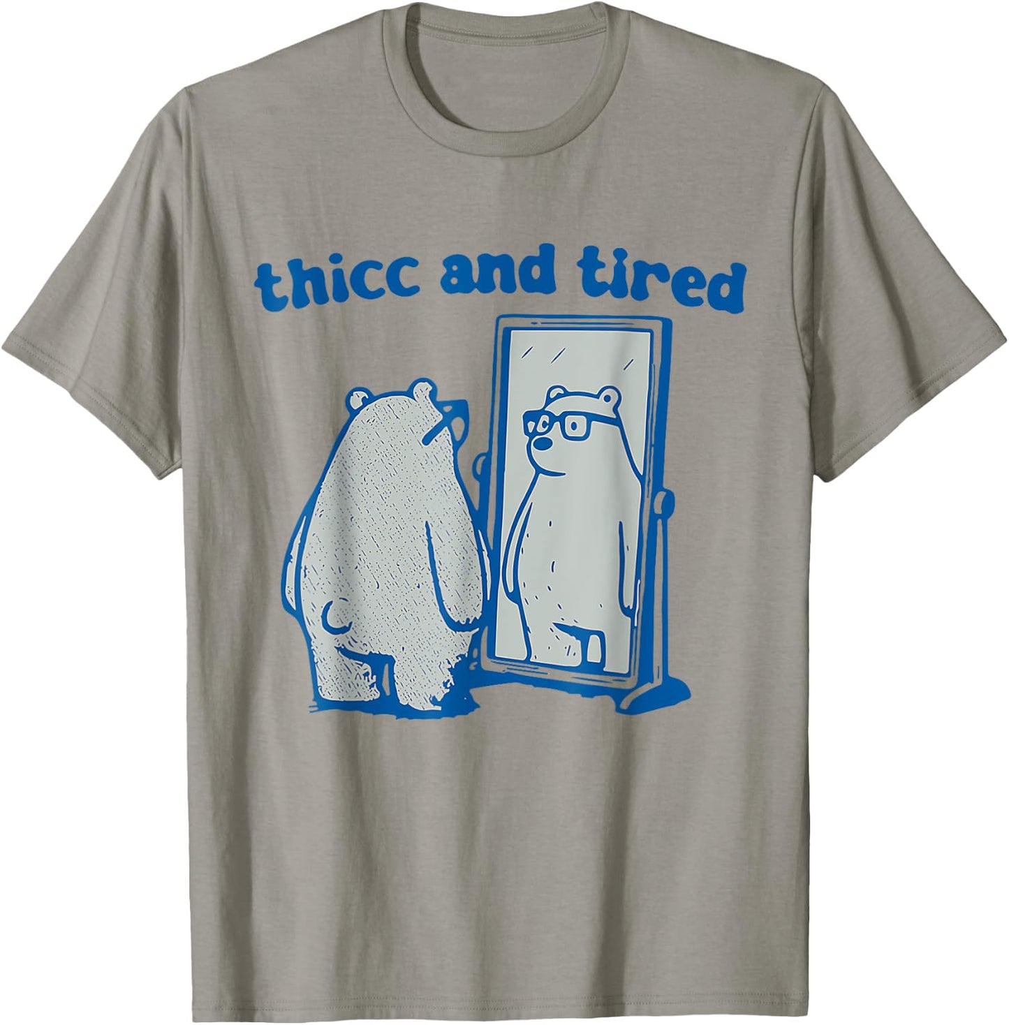 Thicc And Tired Bear Vintage T-Shirt - T-Shirt | Sand