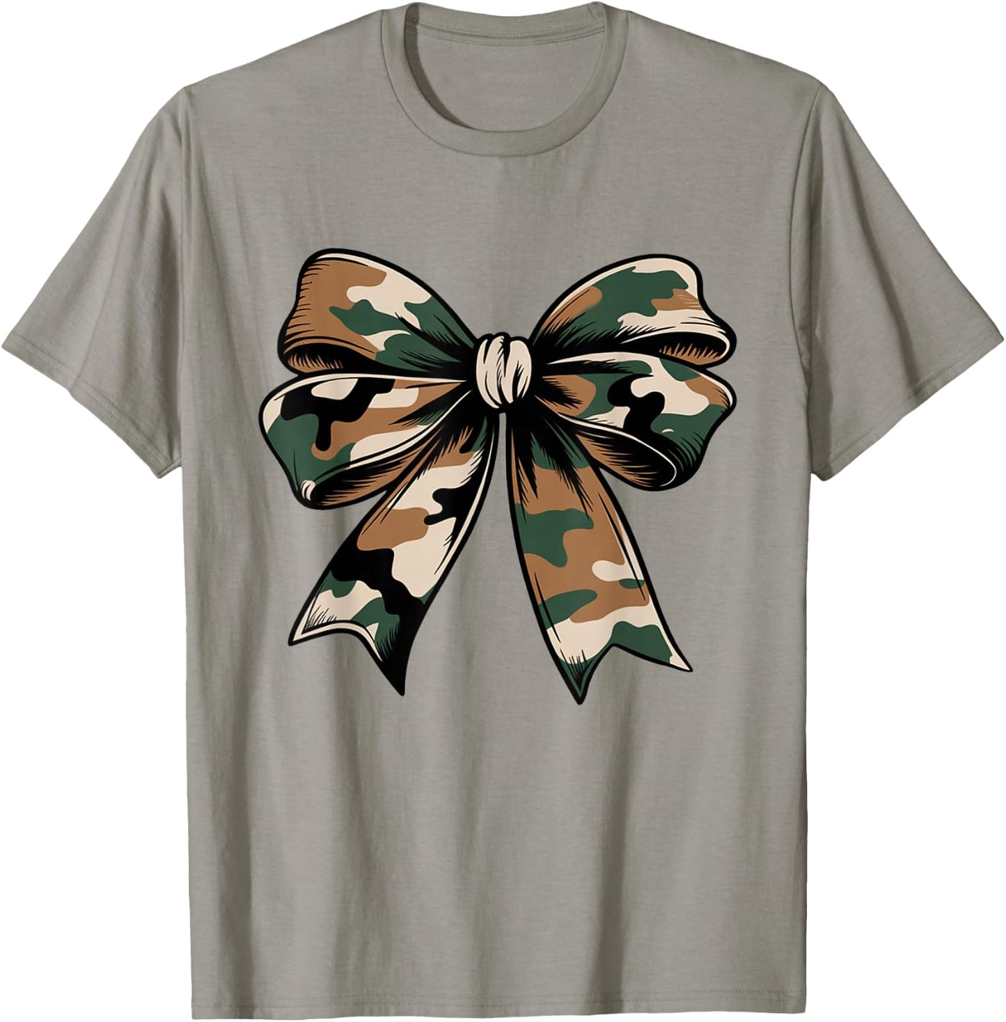 Camouflage Coquette Bow Camo Bow Hunt Hunting Girls Women T-Shirt - T-Shirt | Sand