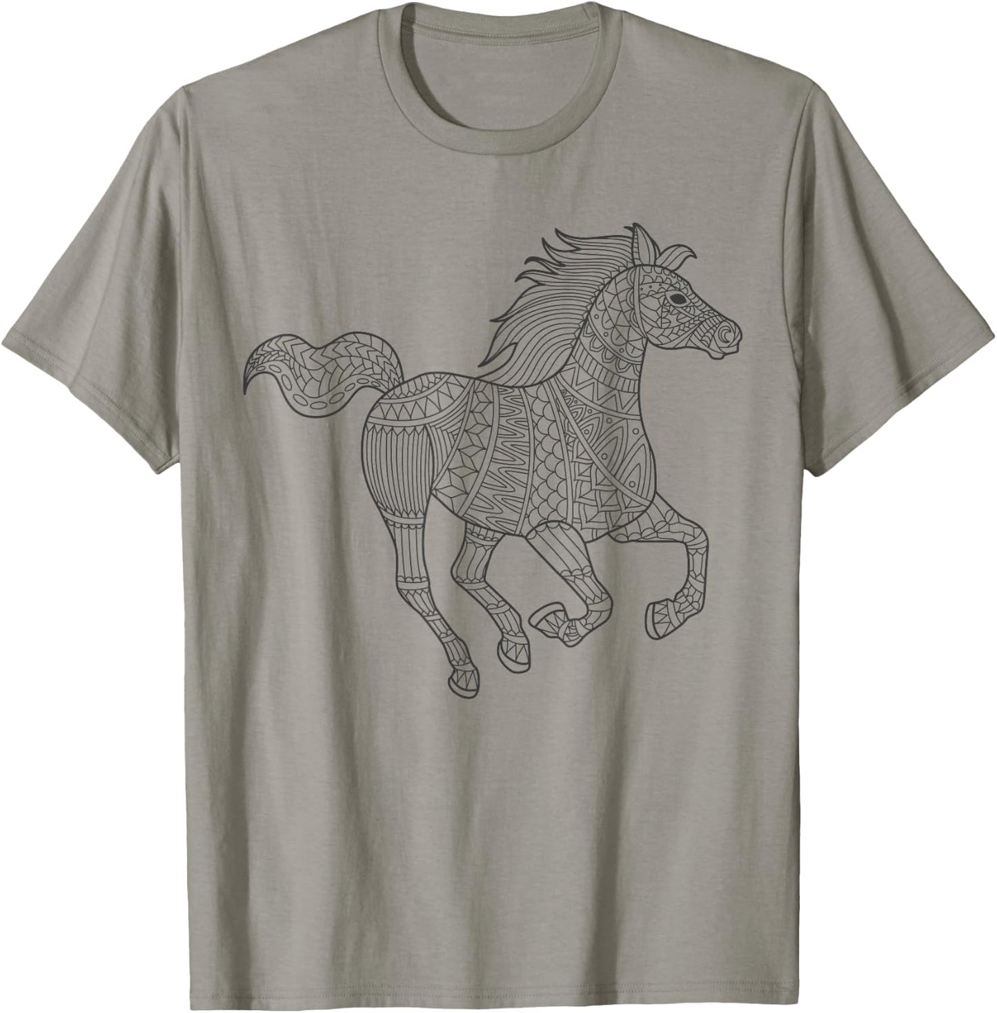Pferd Mandala zum bemalen & ausmalen für Kinder T-Shirt - T-Shirt | Sand