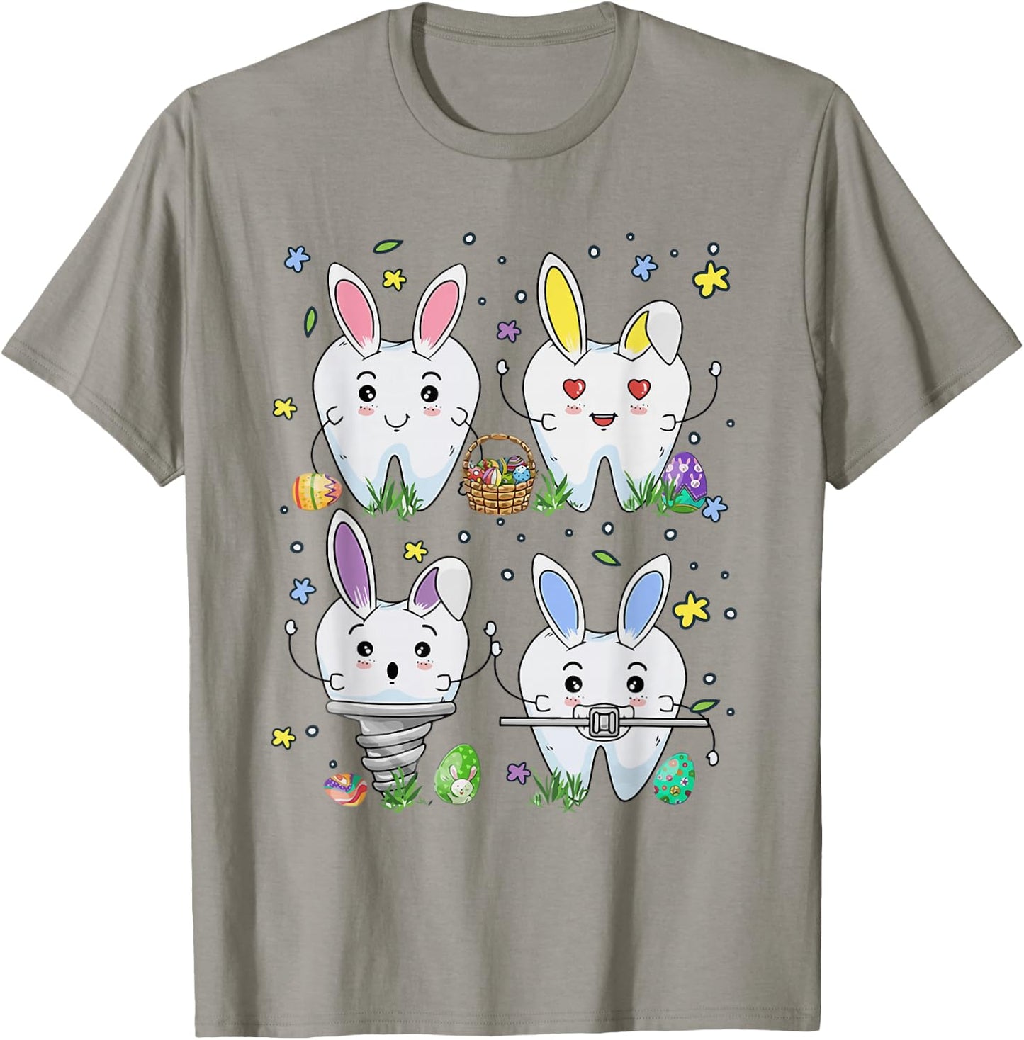 Dental Squad Easter Day Funny Tooth Dental Assistant Dentist T-Shirt - T-Shirt | Sand