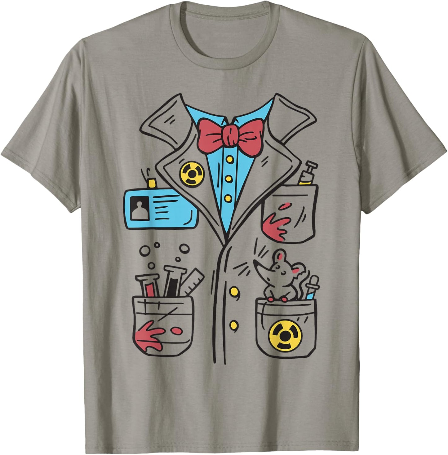 Crazy Scientist Costume Children Men Women Gown , White T-Shirt - T-Shirt | Sand