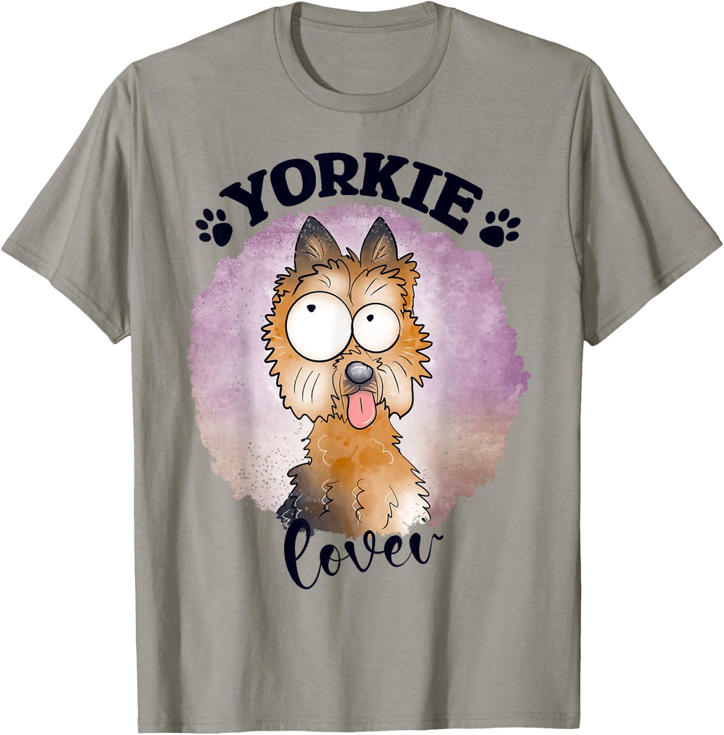 Yorkie Dog Mom Yorkshire Terrier Dad Kawaii Doodles T-Shirt - T-Shirt | Sand