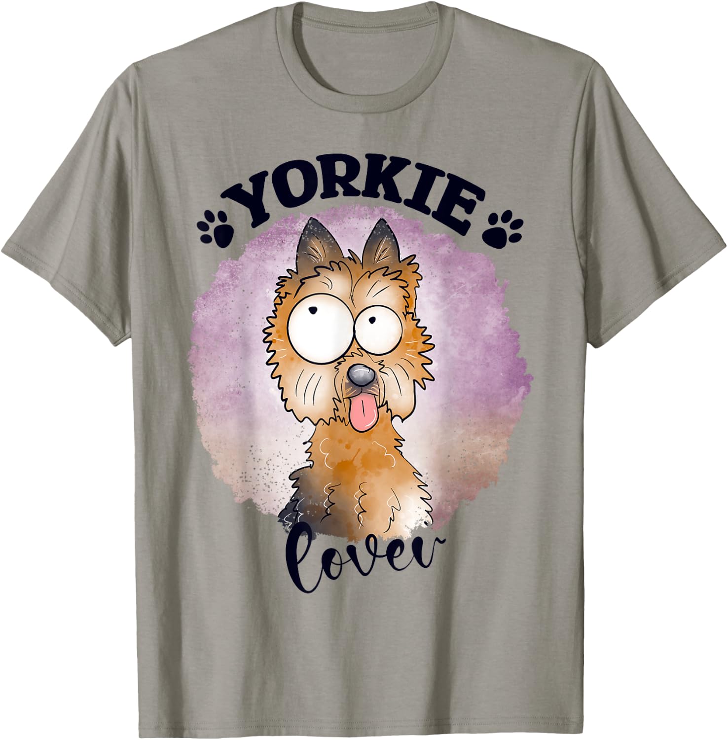 Yorkie Dog Mom Yorkshire Terrier Dad Kawaii Doodles T-Shirt - T-Shirt | Sand