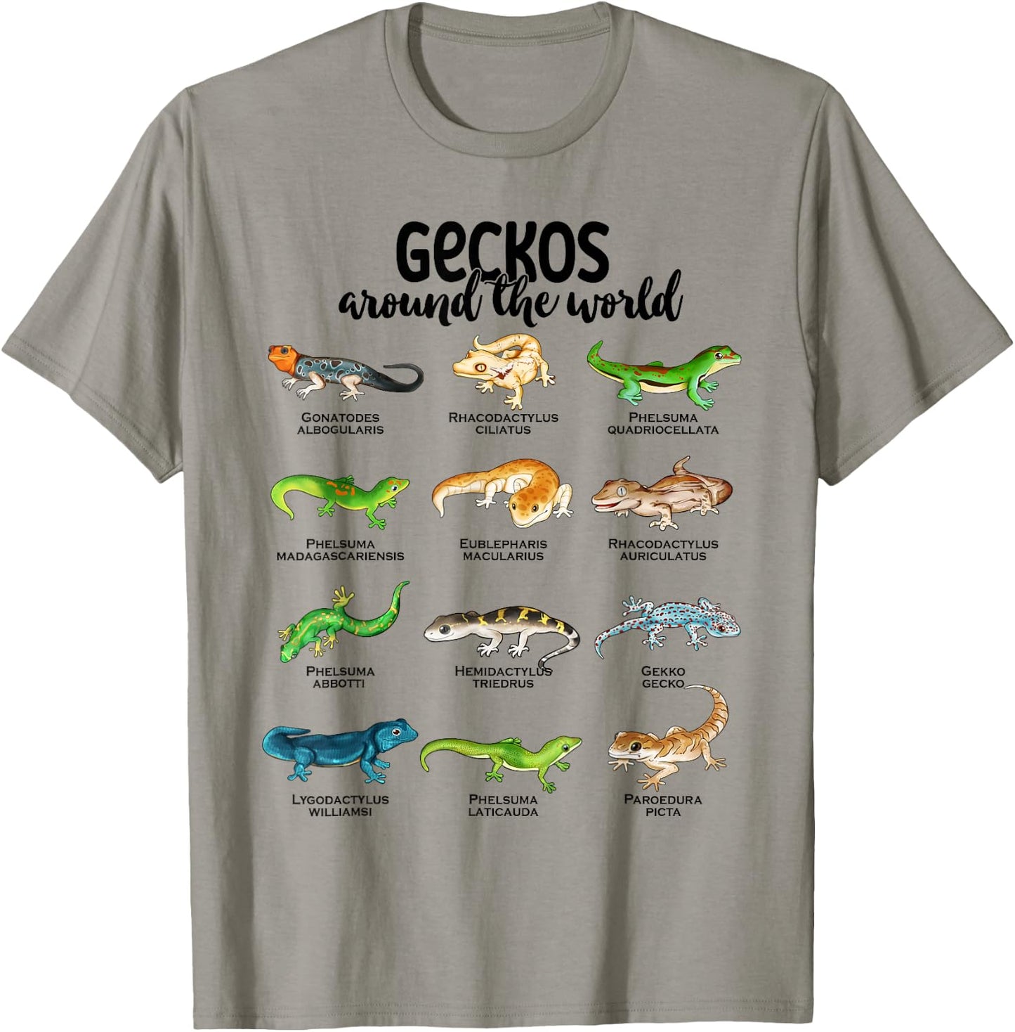 Many different geckos - geckos of the world T-Shirt - T-Shirt | Sand