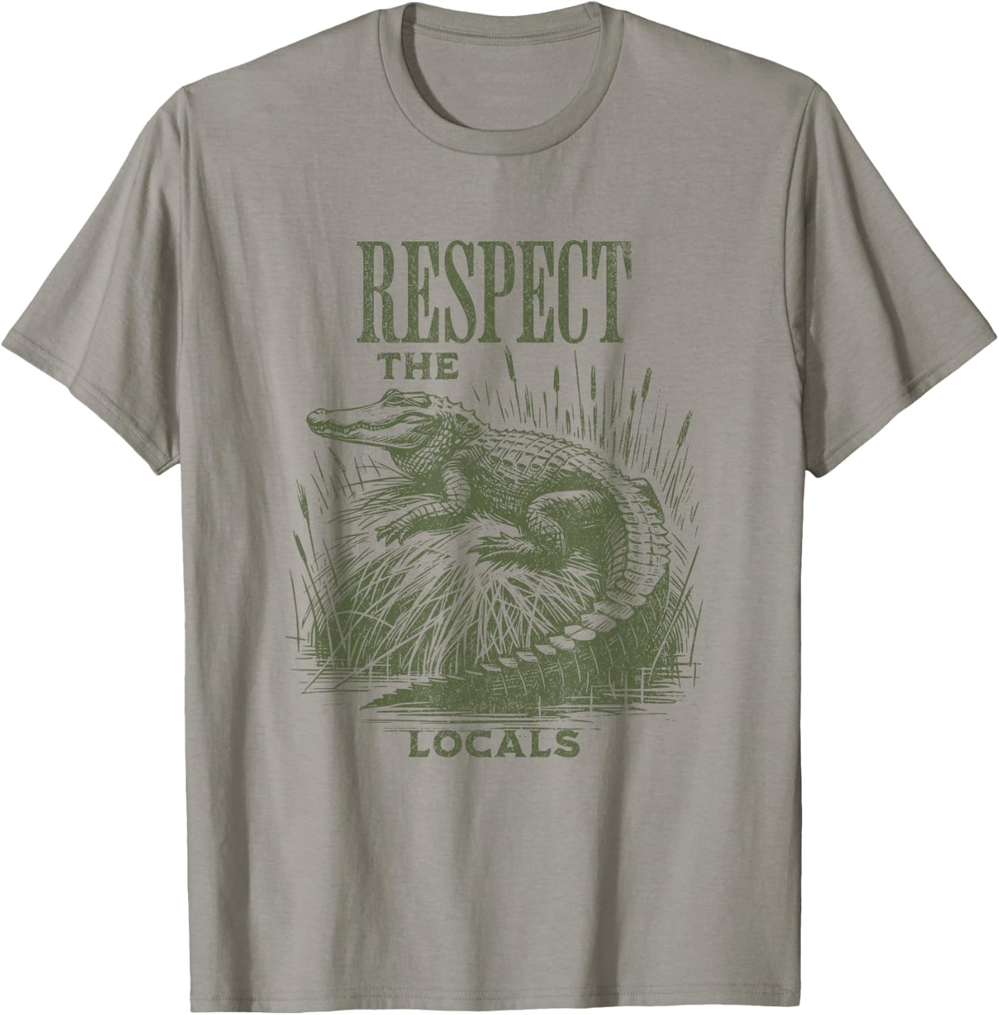 Funny Alligator Respect the Locals Florida Swamps T-Shirt - T-Shirt | Sand