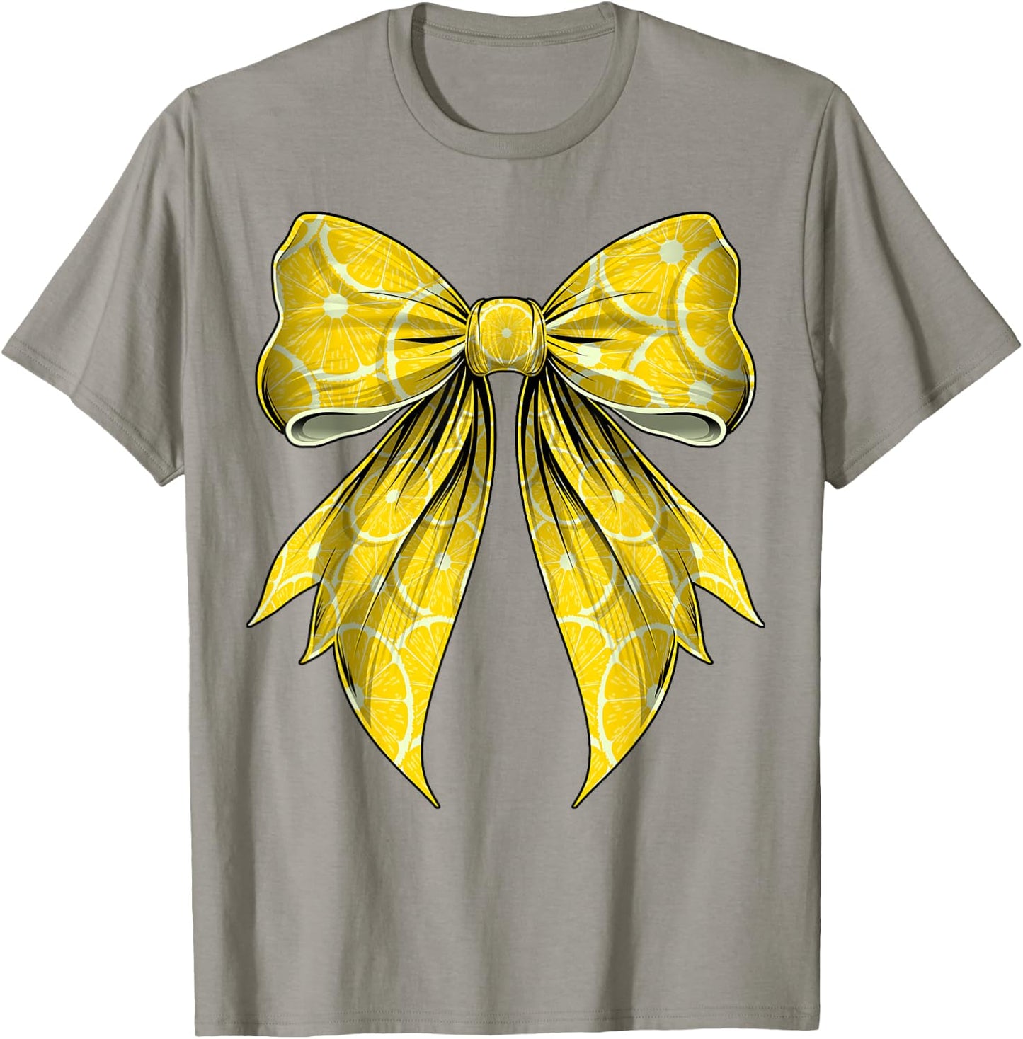 Coquette Bow Lemon Slice Pattern Lemonade Stand T-Shirt - T-Shirt | Sand