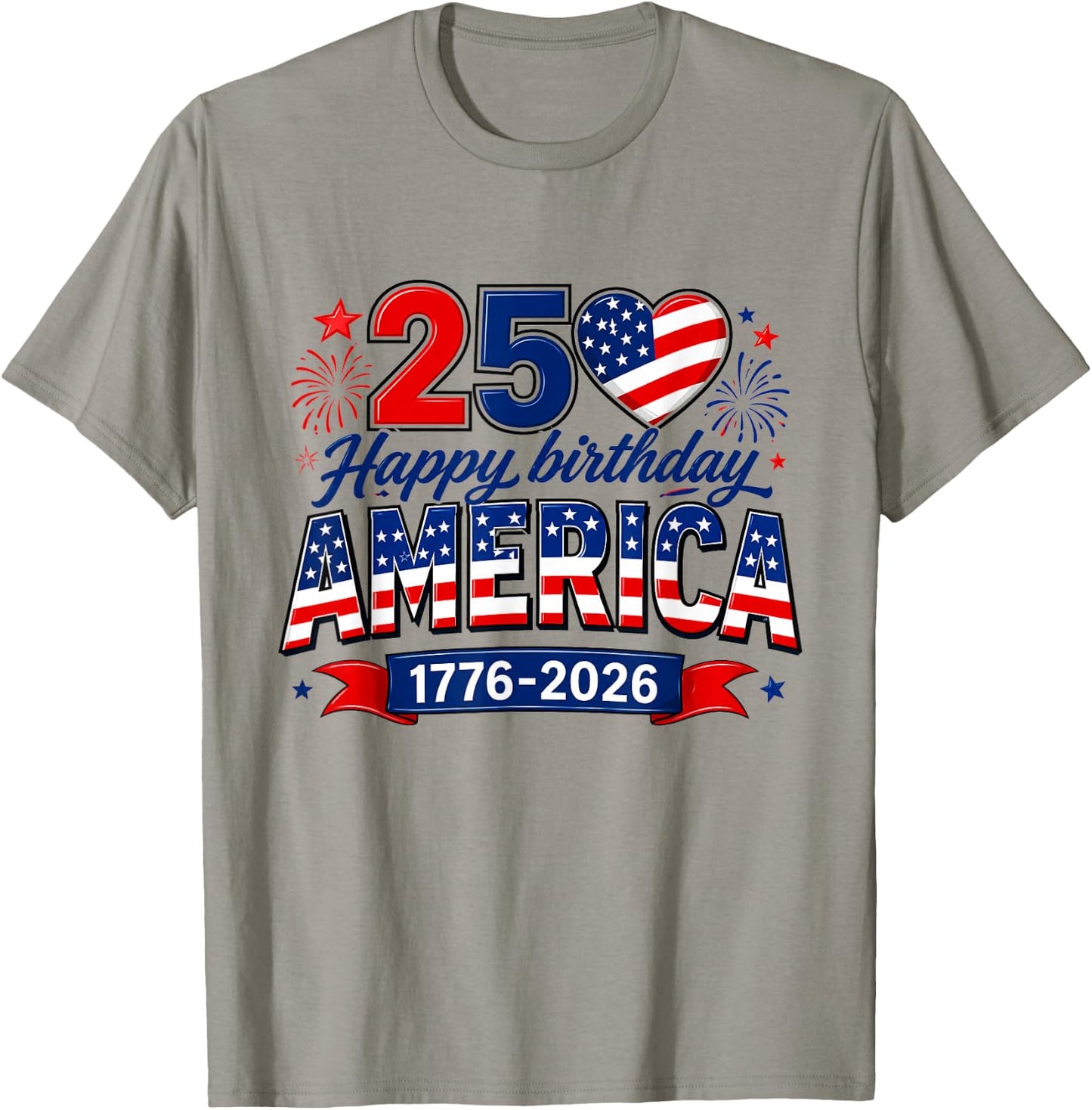 Happy Birthday America USA 250 Years Women Kids 4th of July T-Shirt - T-Shirt | Sand