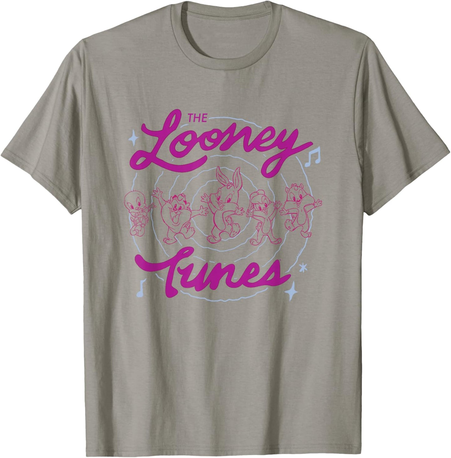 Looney Tunes The Baby Looney Tunes Wavy Retro Logo T-Shirt - T-Shirt | Sand